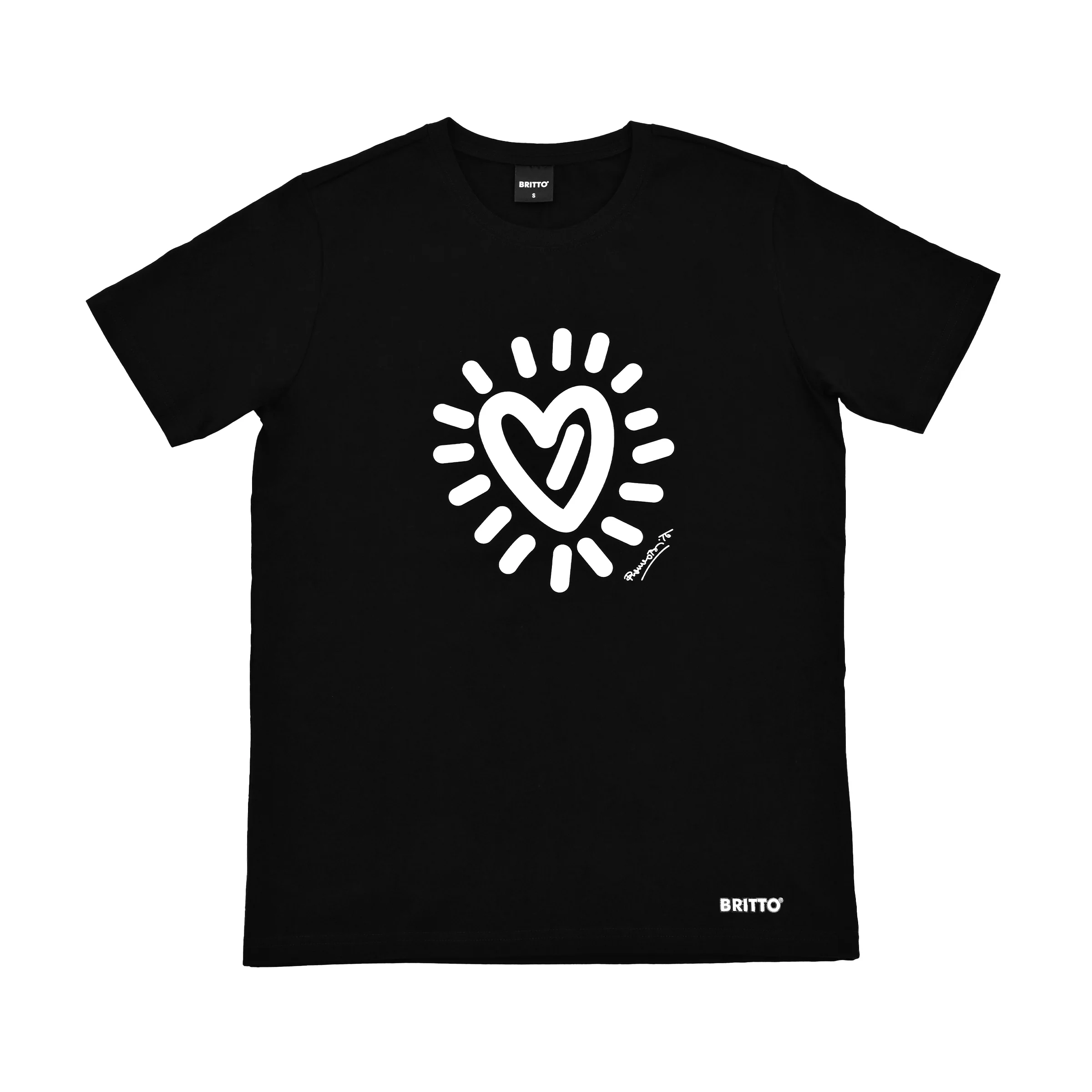 Graffiti Heart (Black) Britto T-Shirt For Men - Image 3