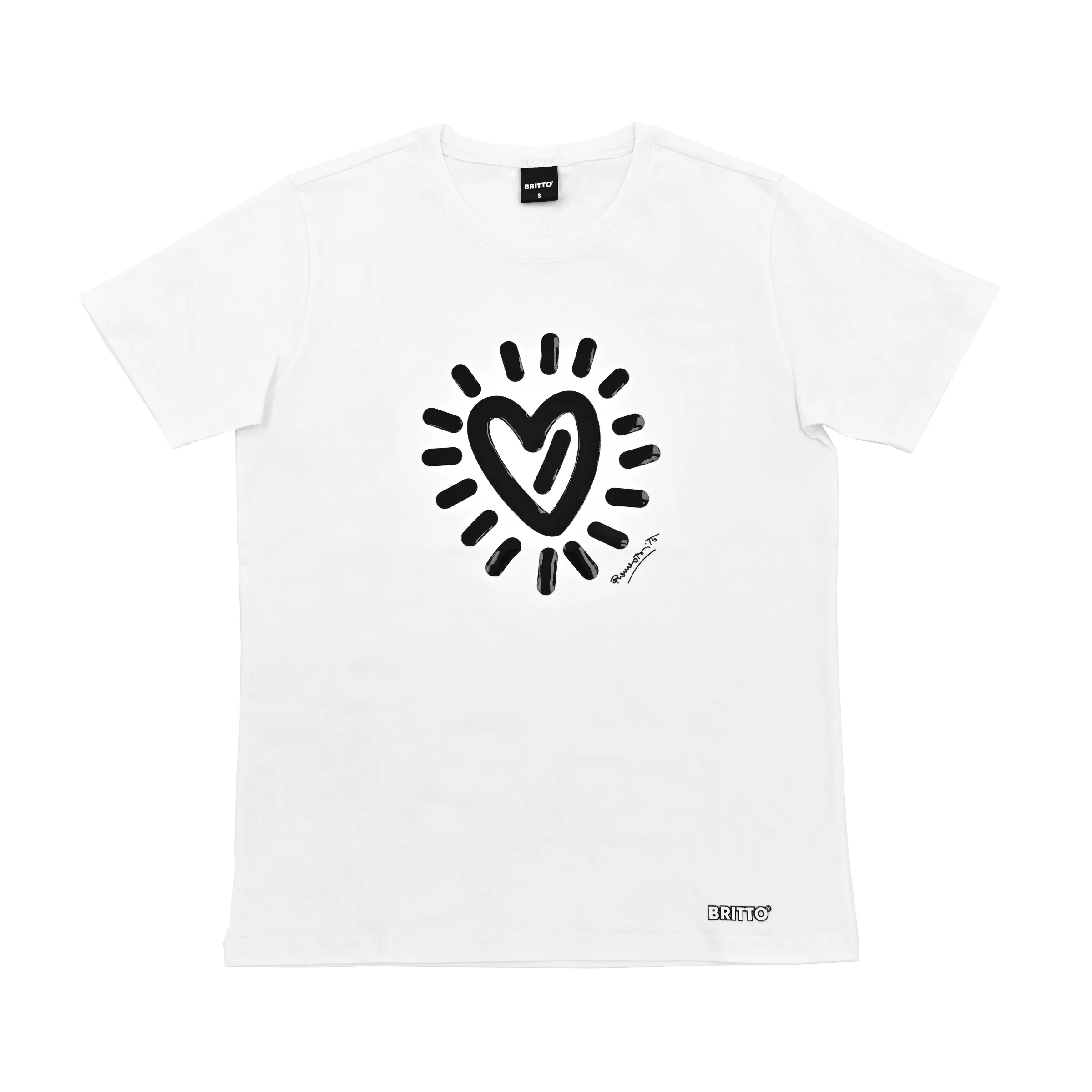 Graffiti Heart (White) Britto T-Shirt For Men - Image 3