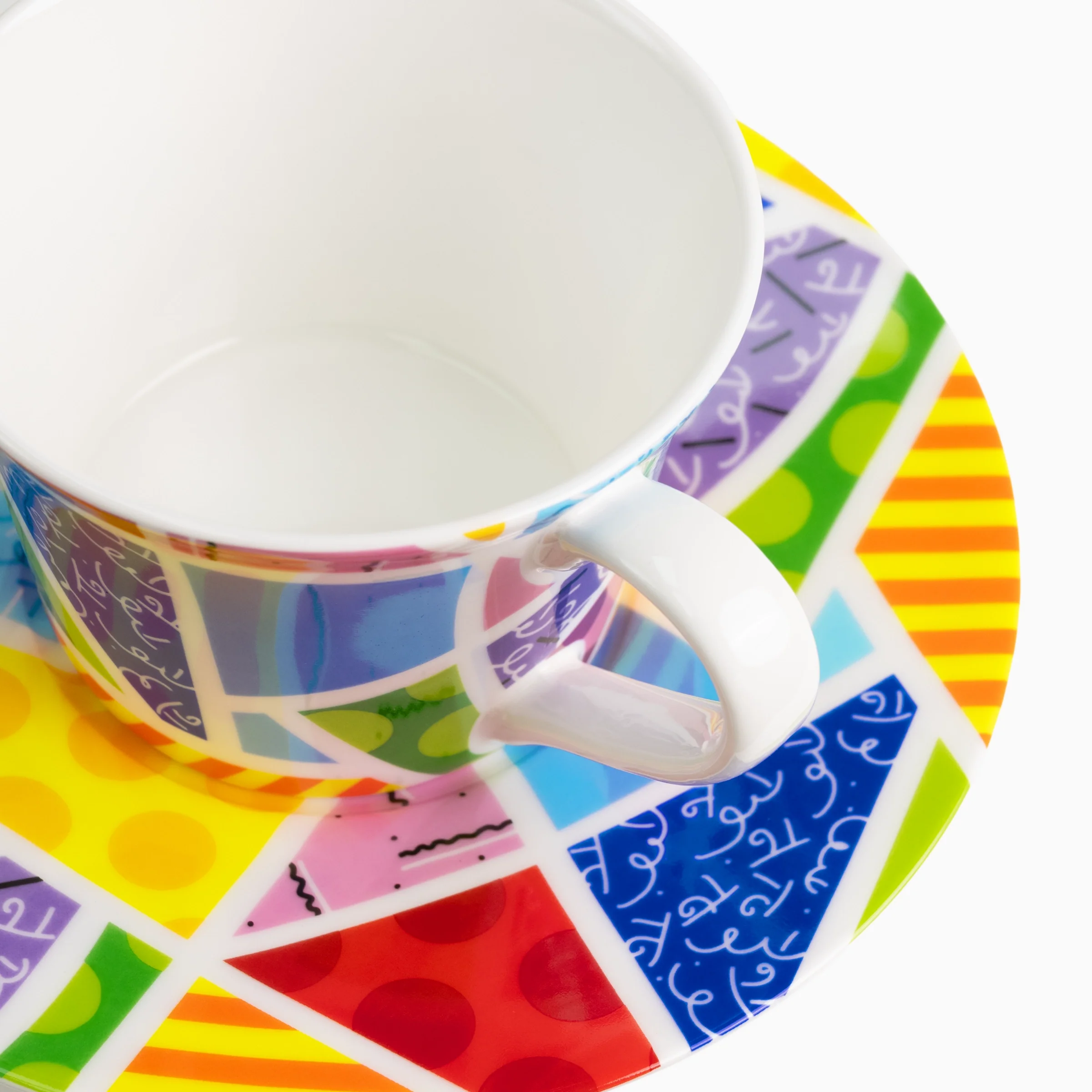 Baby Blue Landscape Britto Tea Cup & Saucer Plate - Image 4