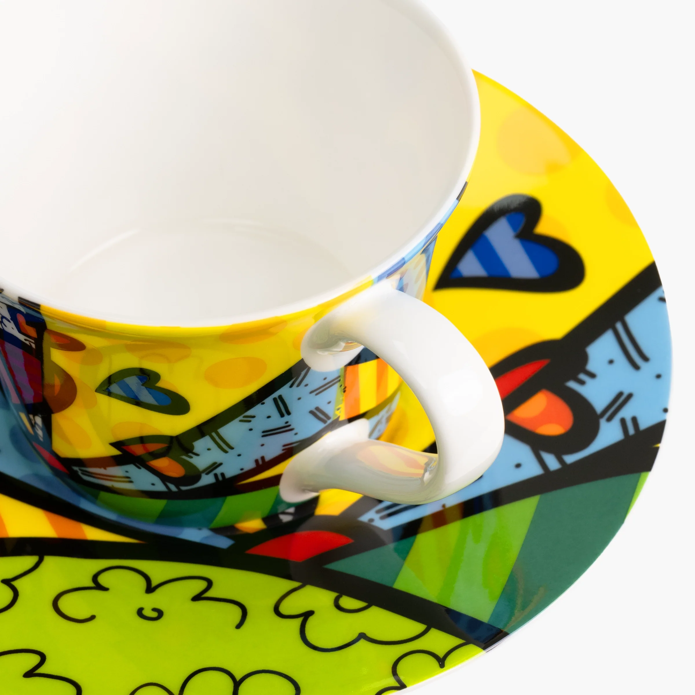 Green New Day Britto Tea Cup & Saucer Plate - Image 5