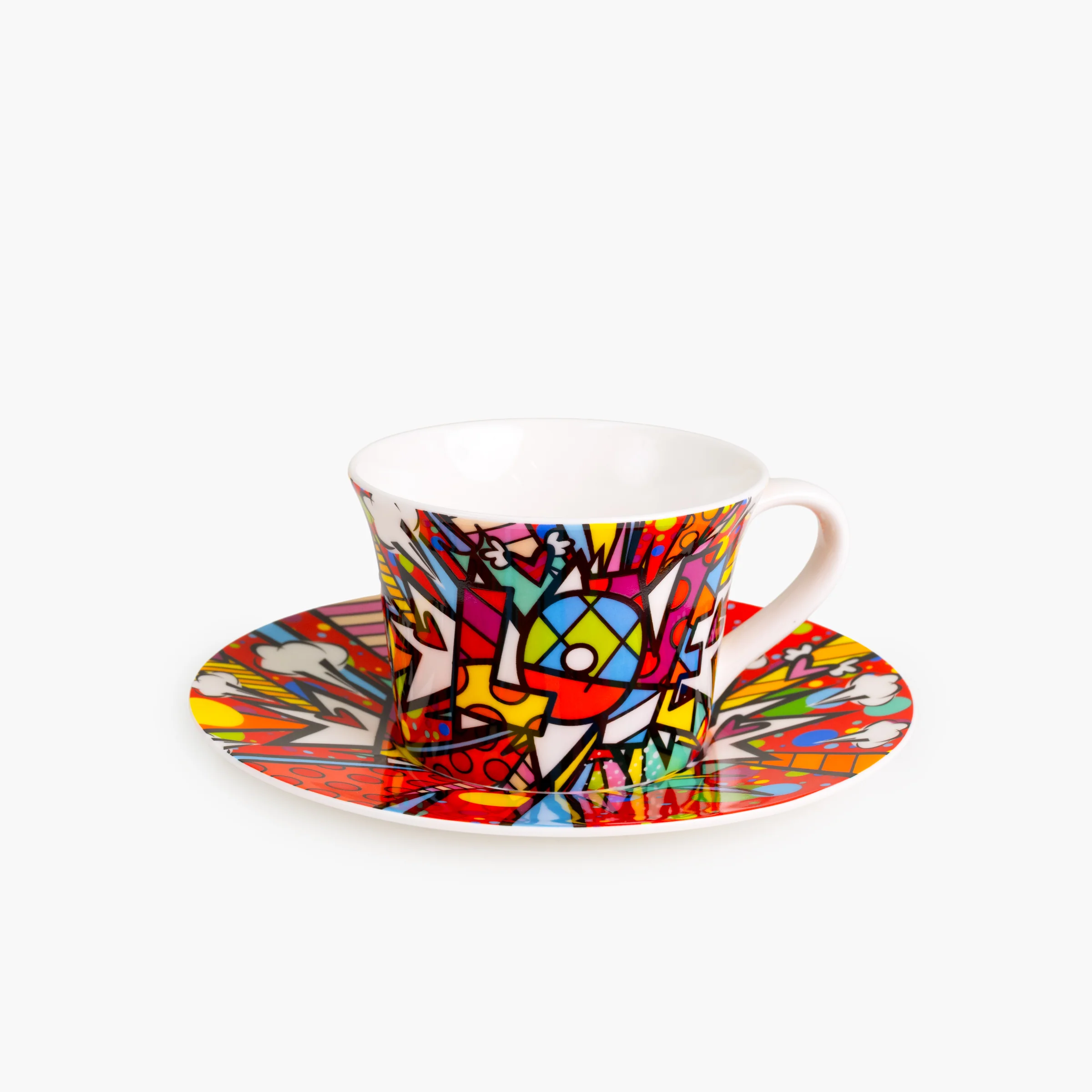 Love Burst Britto Tea Cup & Saucer Plate