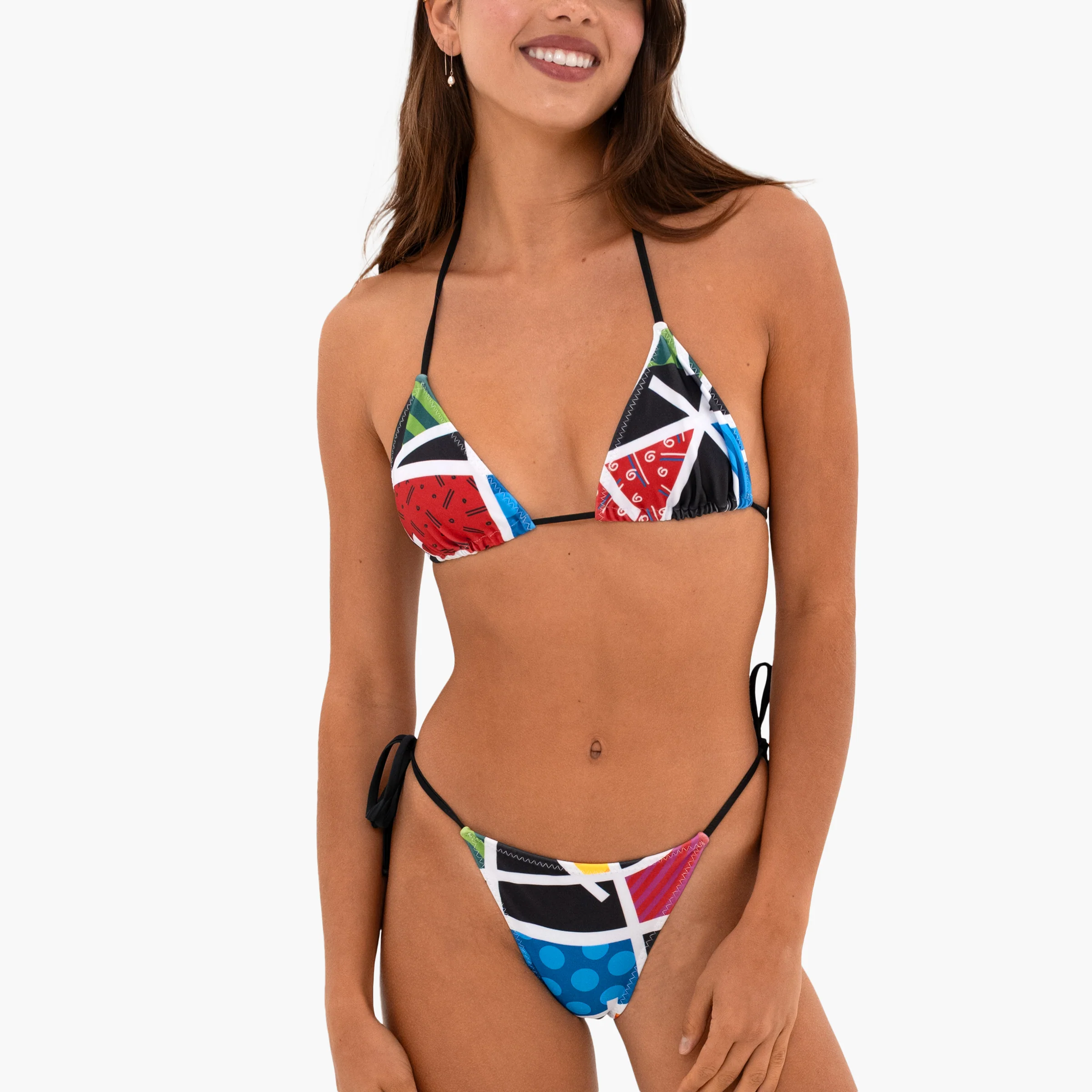 Black Landscape Britto Triangle Bikini Bottom (Emily) - Image 3
