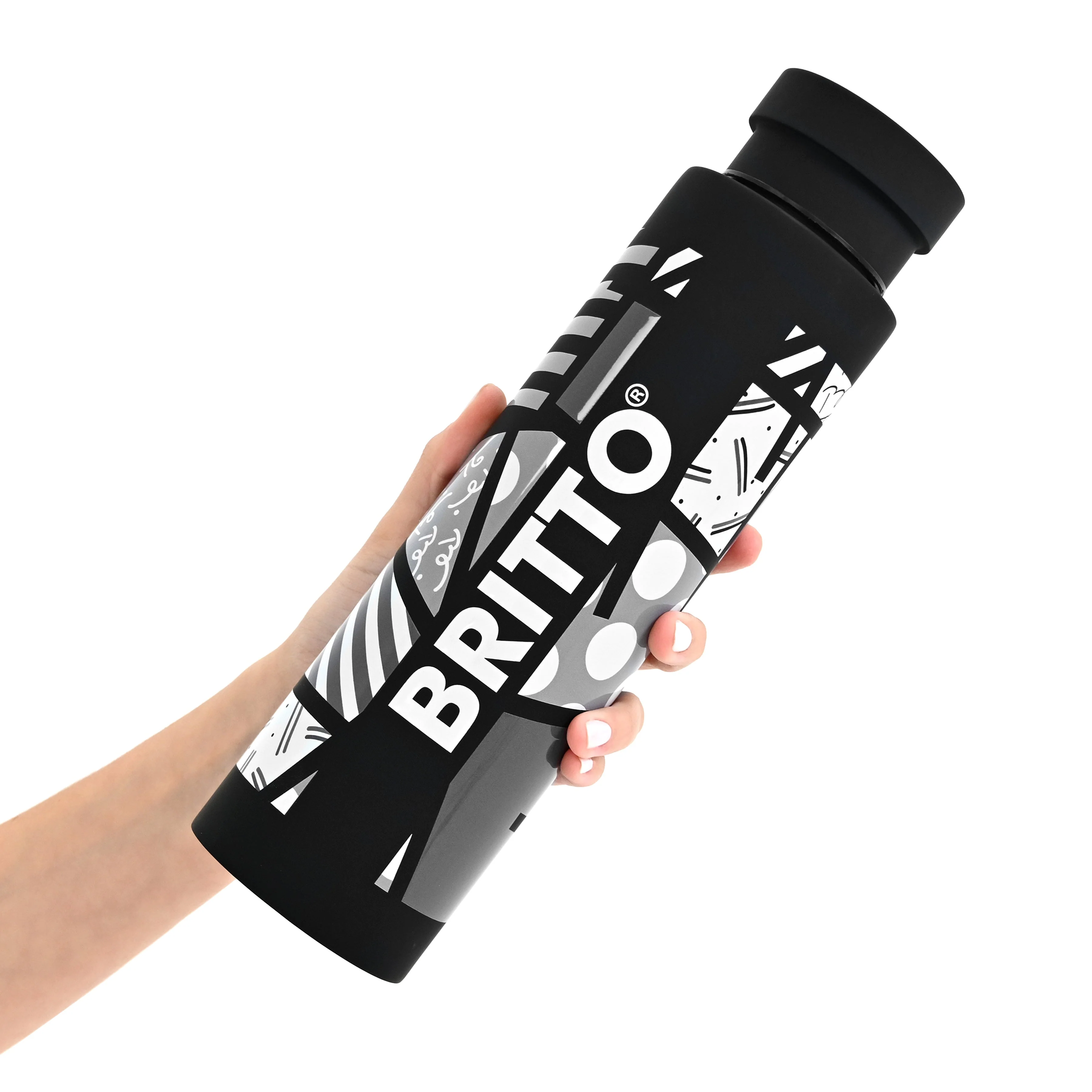 Black Landscape (Black) Britto Water Bottle - Image 3