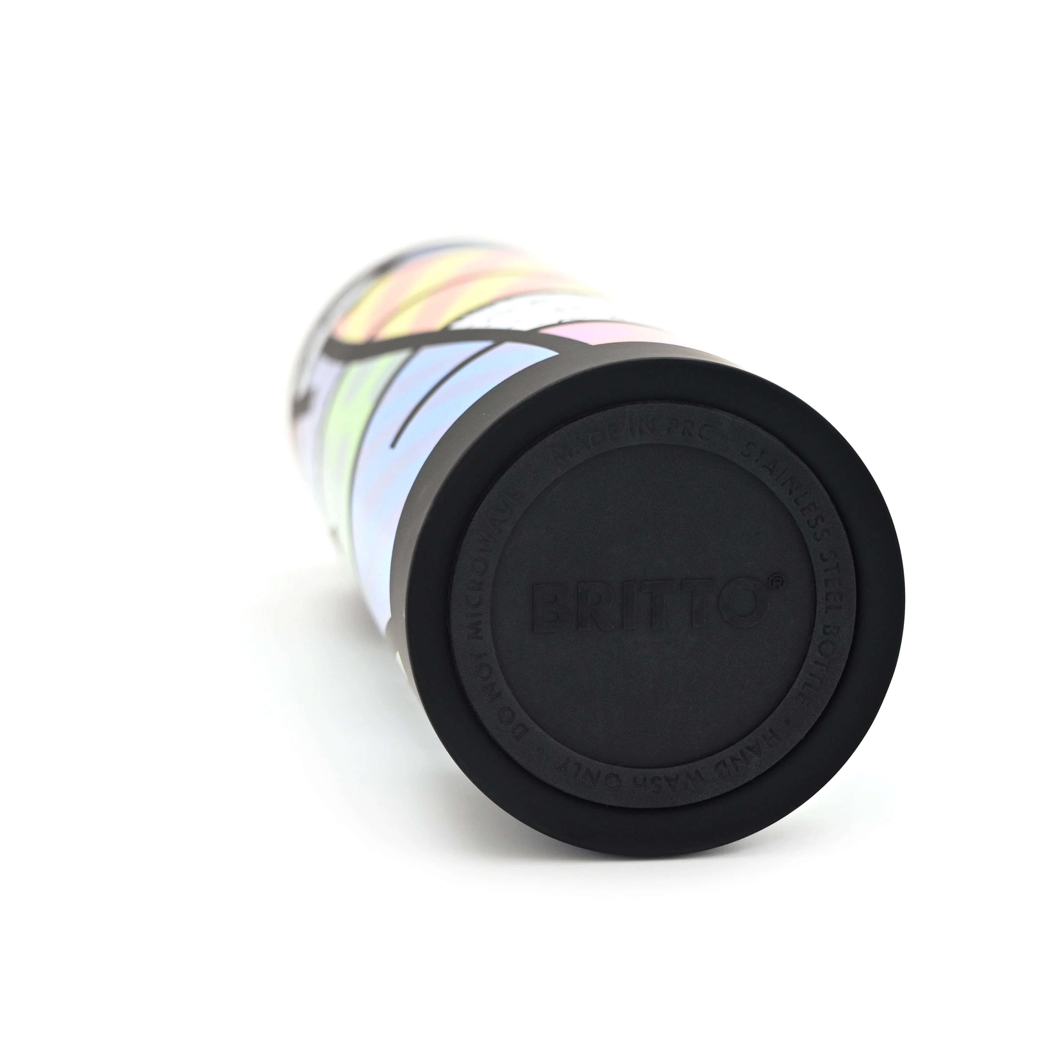 Colorful Landscape (Black) Britto Water Bottle - Image 5