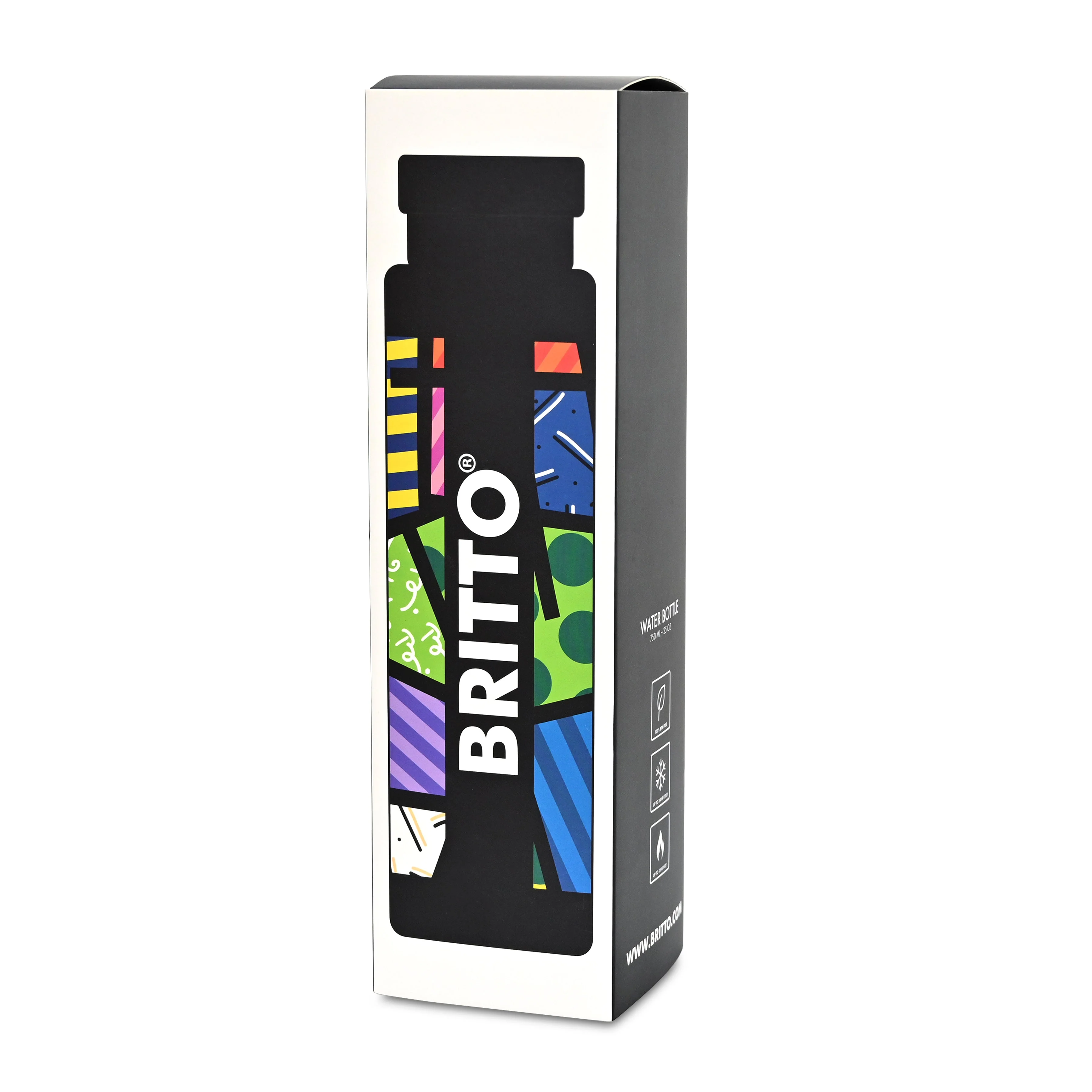 Colorful Landscape (Black) Britto Water Bottle - Image 6