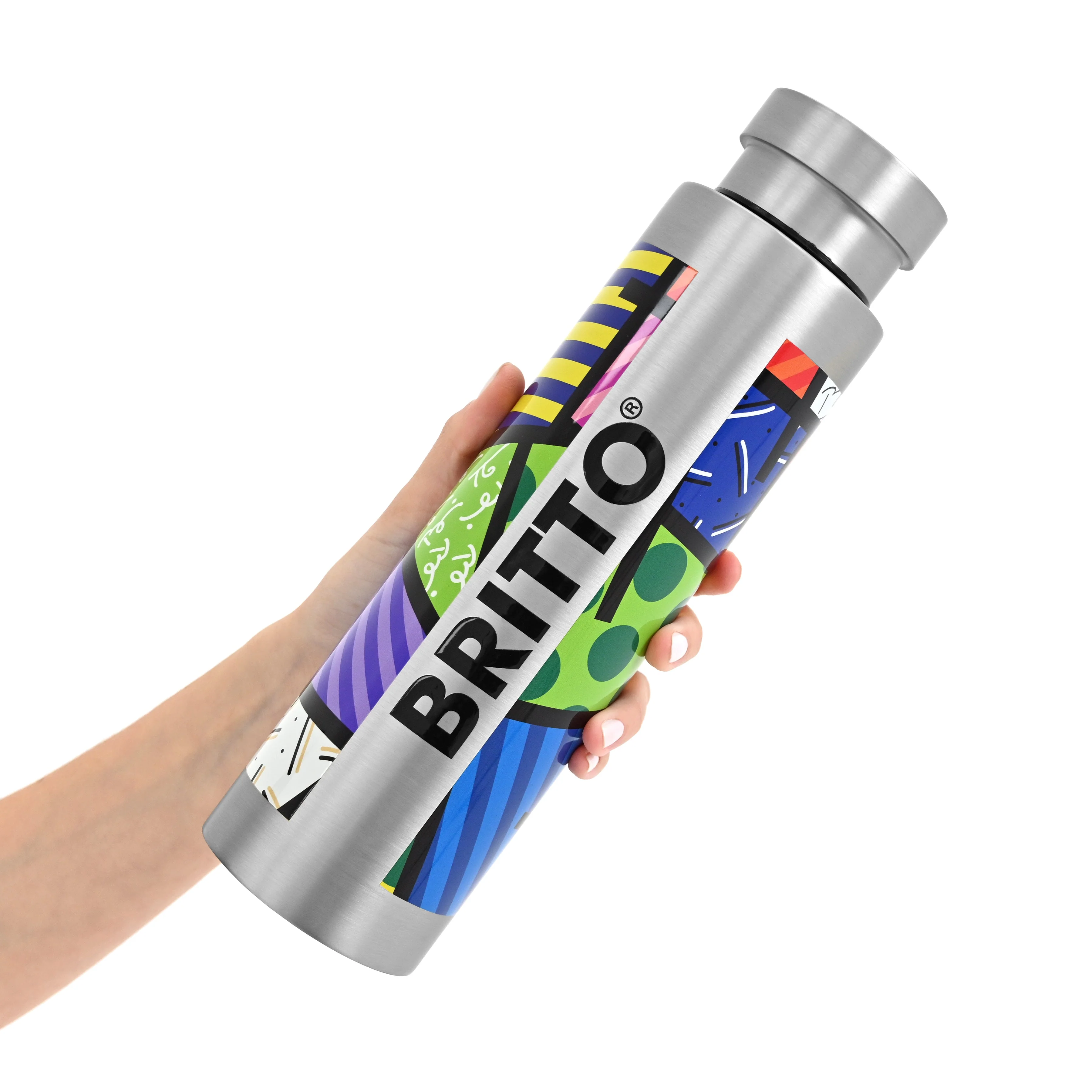 Colorful Landscape (Silver) Britto Water Bottle - Image 3