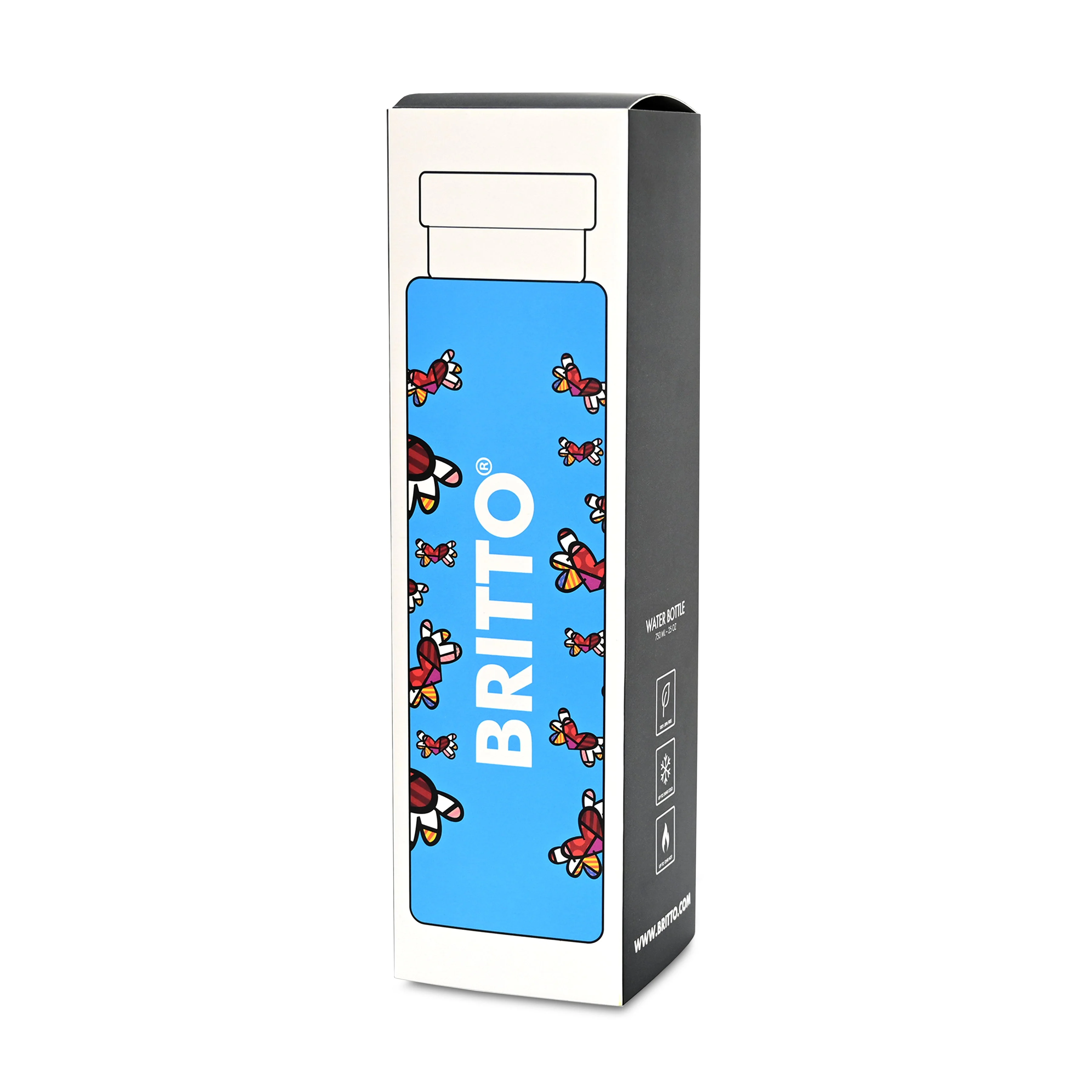 Flying Hearts (Blue) Britto Water Bottle - Image 6