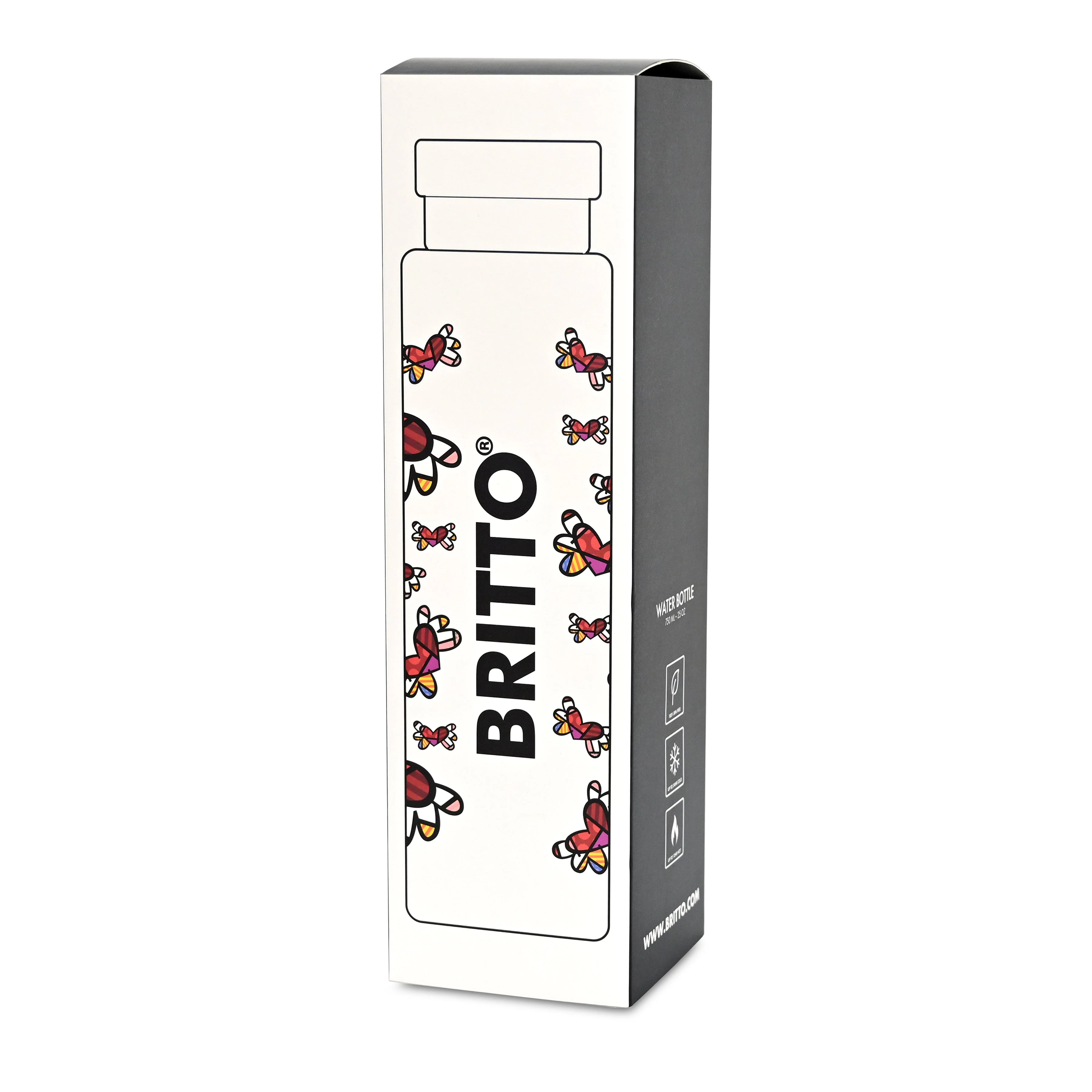 Flying Hearts (White) Britto Water Bottle - Image 6