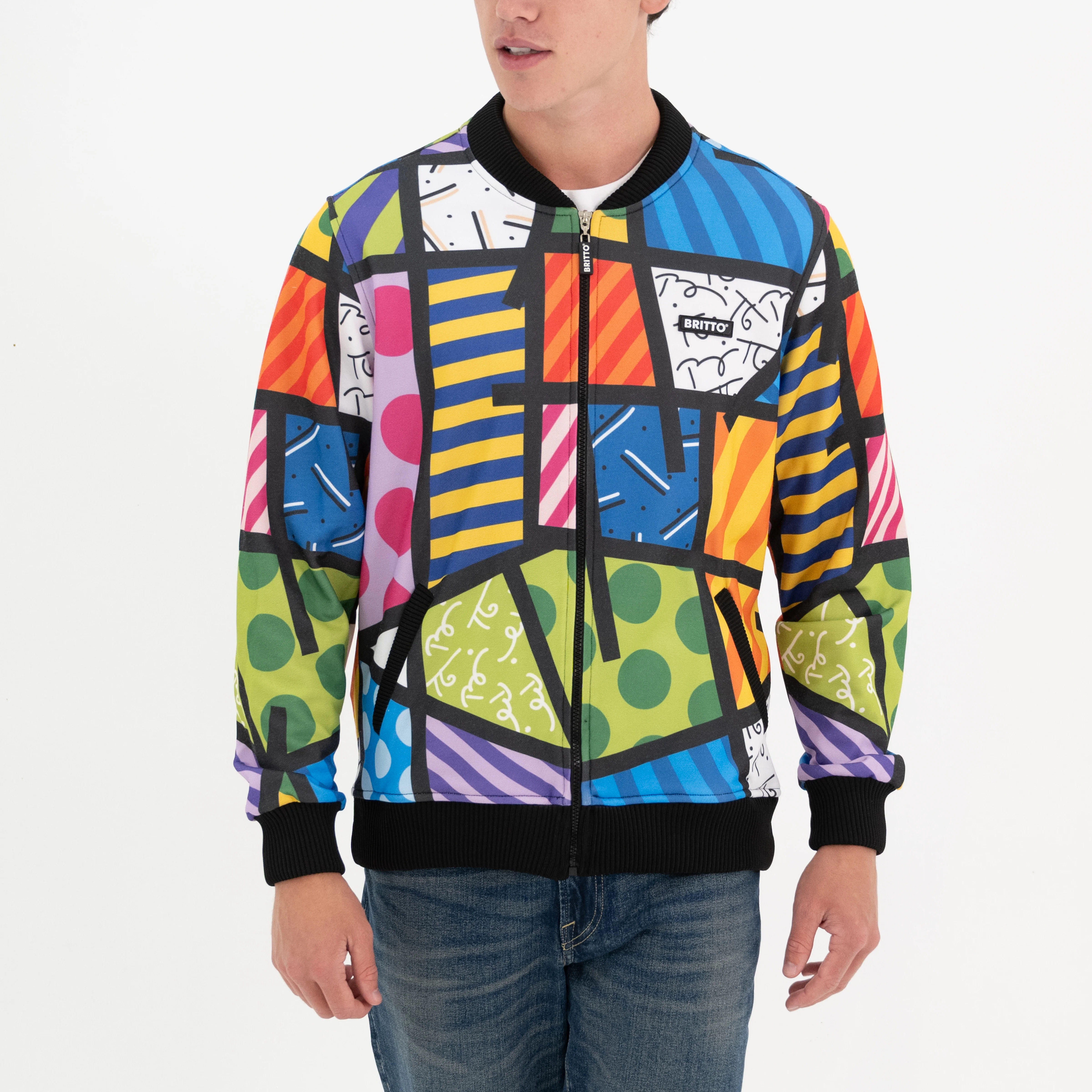 Colorful Landscape Britto Bomber Jacket - Image 2