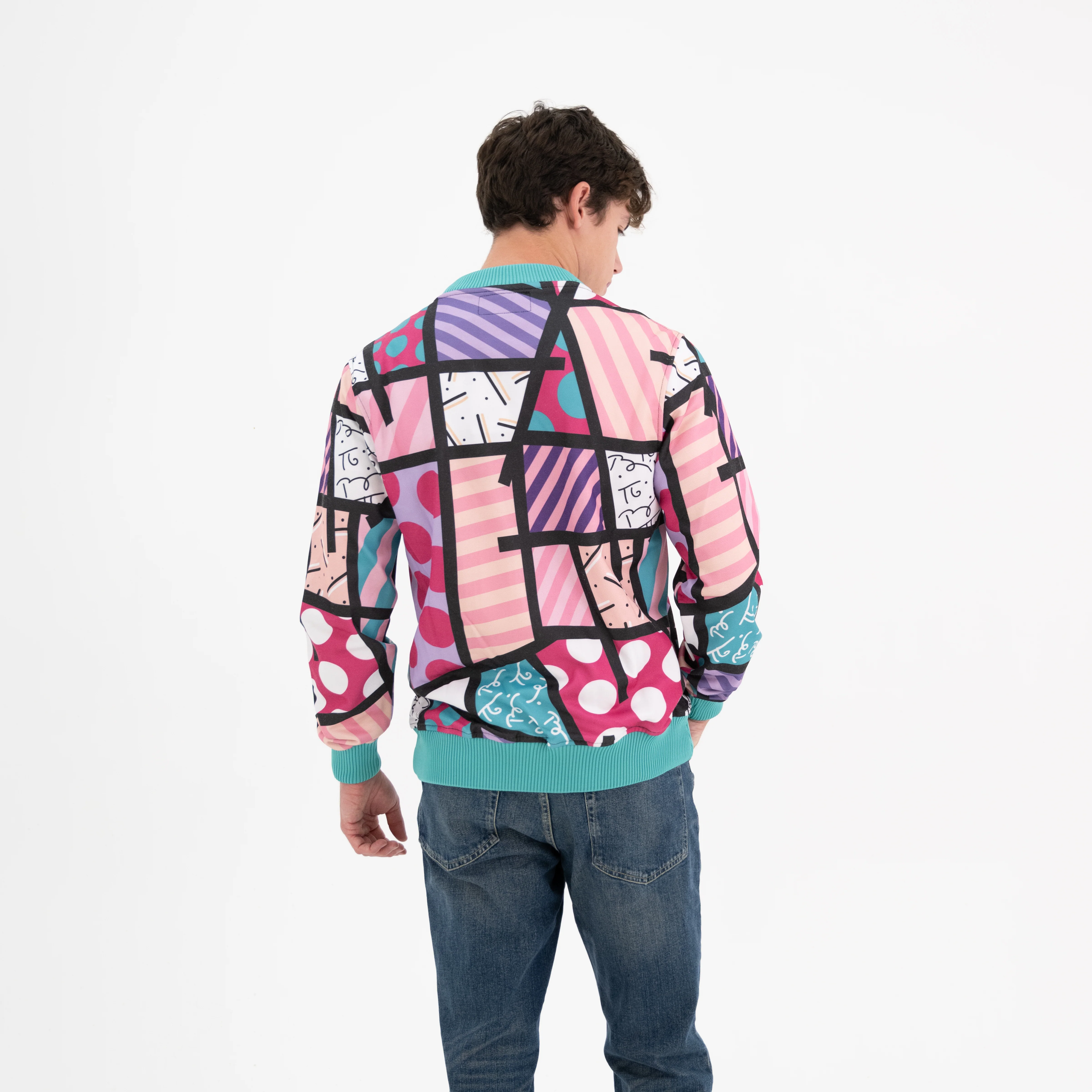 Pink Landscape Britto Bomber Jacket - Image 4