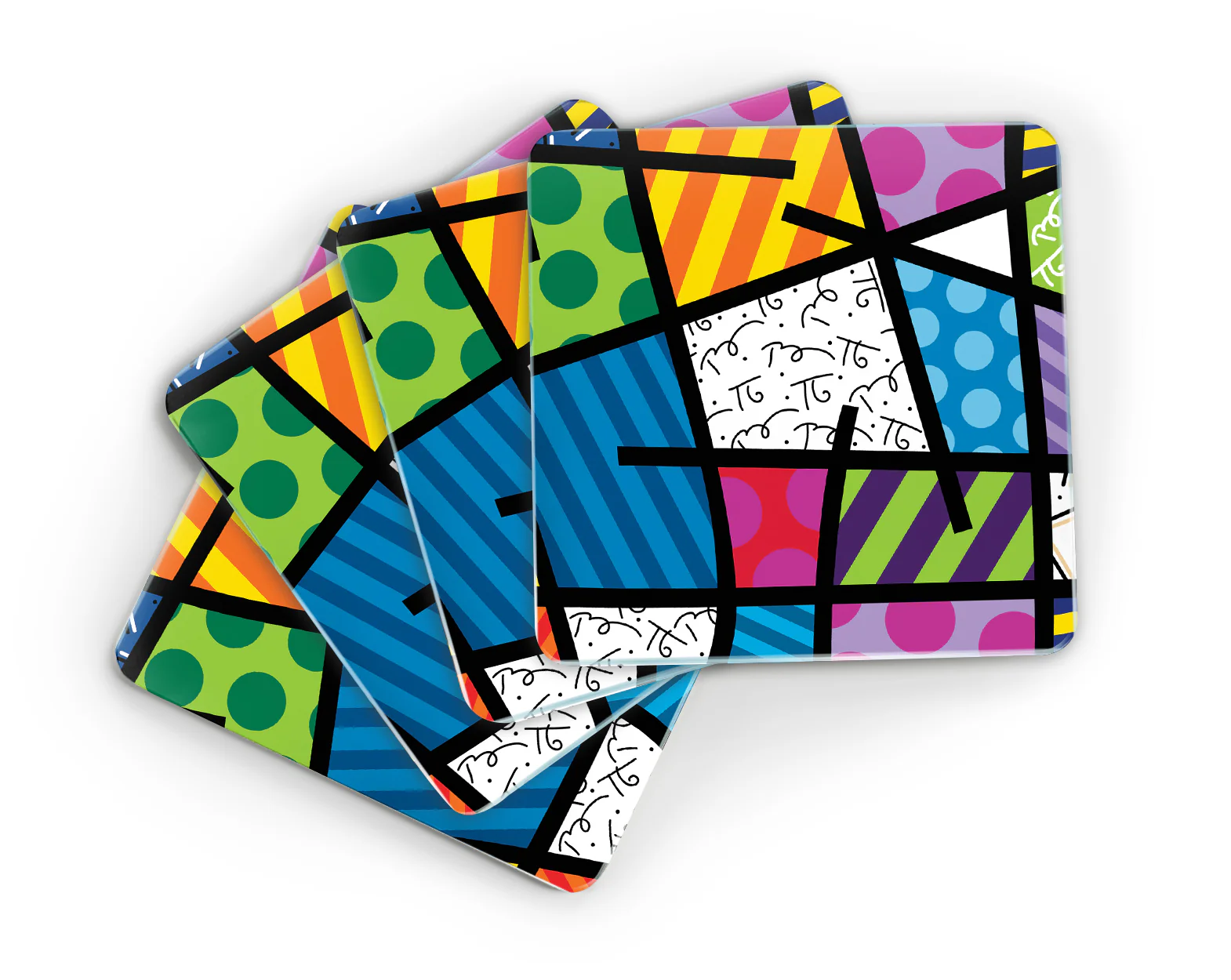 Colorful Landscape Britto Squared Coasters - Image 3