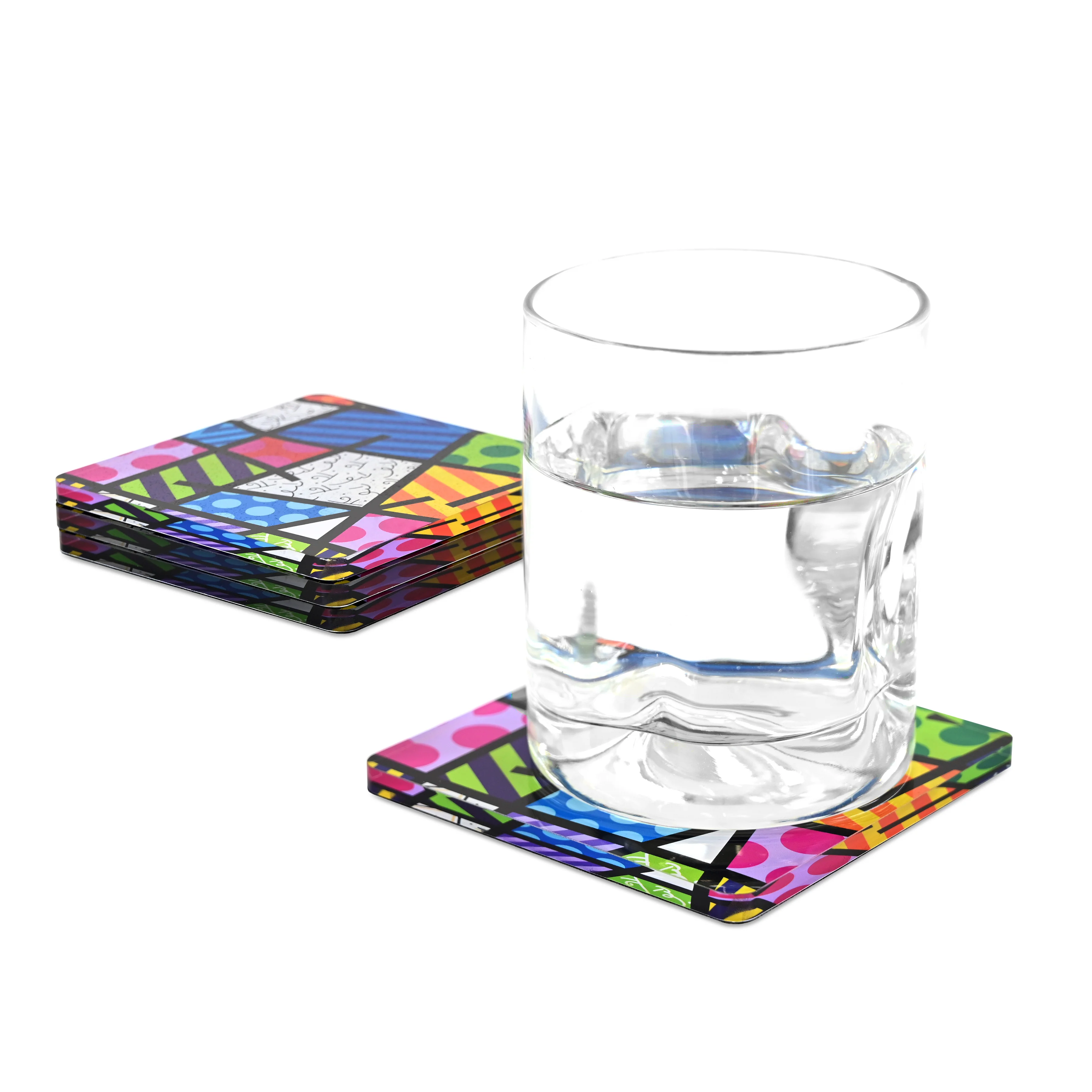 Colorful Landscape Britto Squared Coasters - Image 4