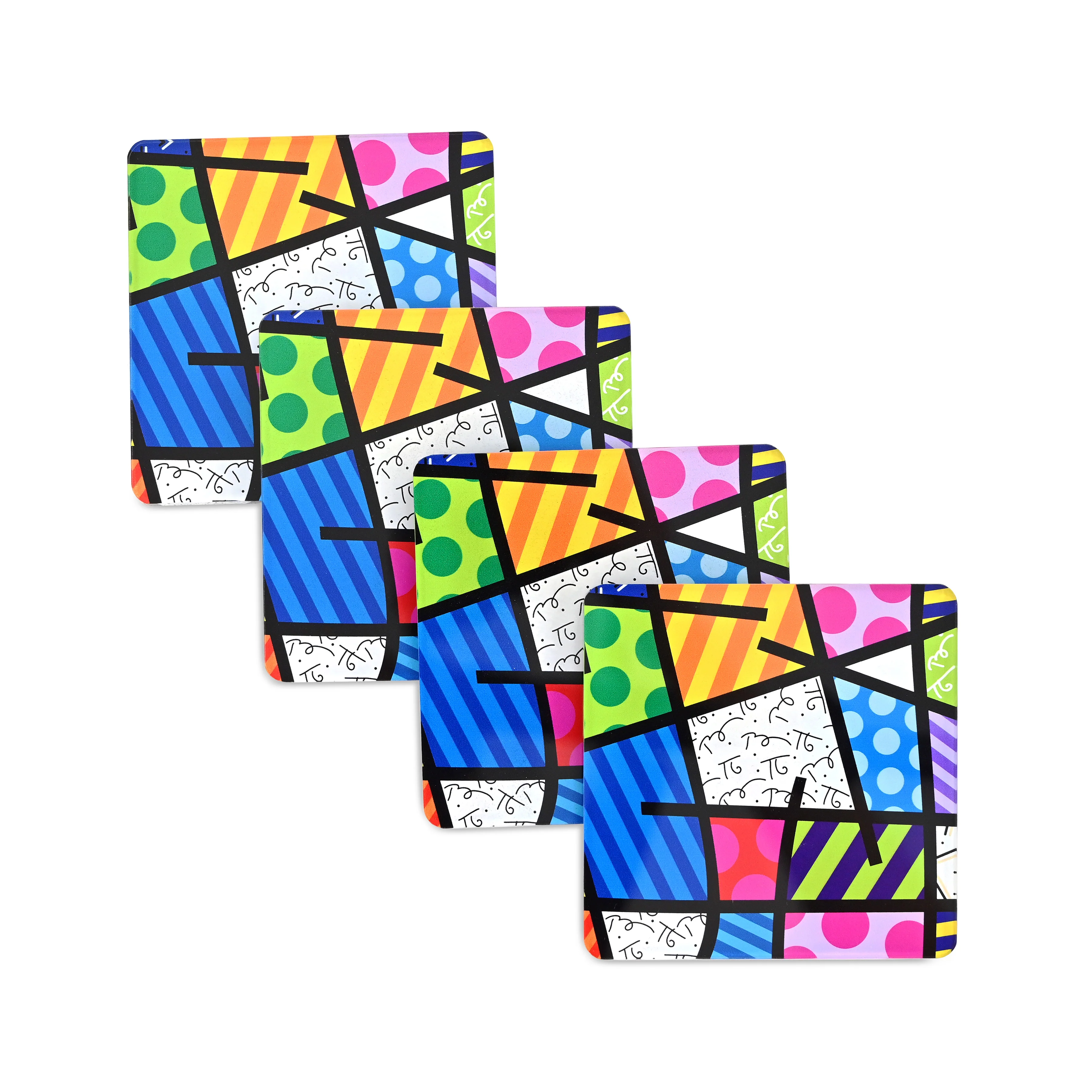 Colorful Landscape Britto Squared Coasters - Image 7