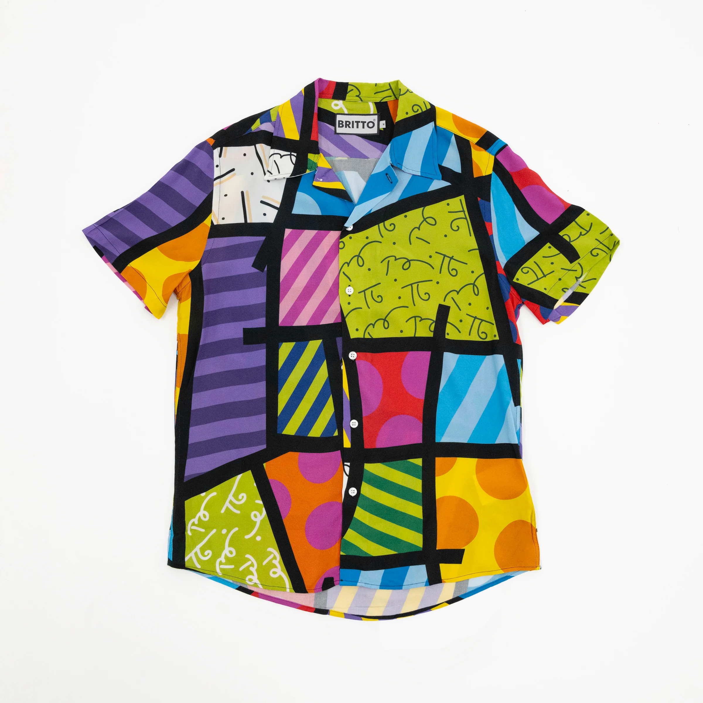 Lime Green Landscape Men's Short Sleeve Button Down Shirt - Image 8