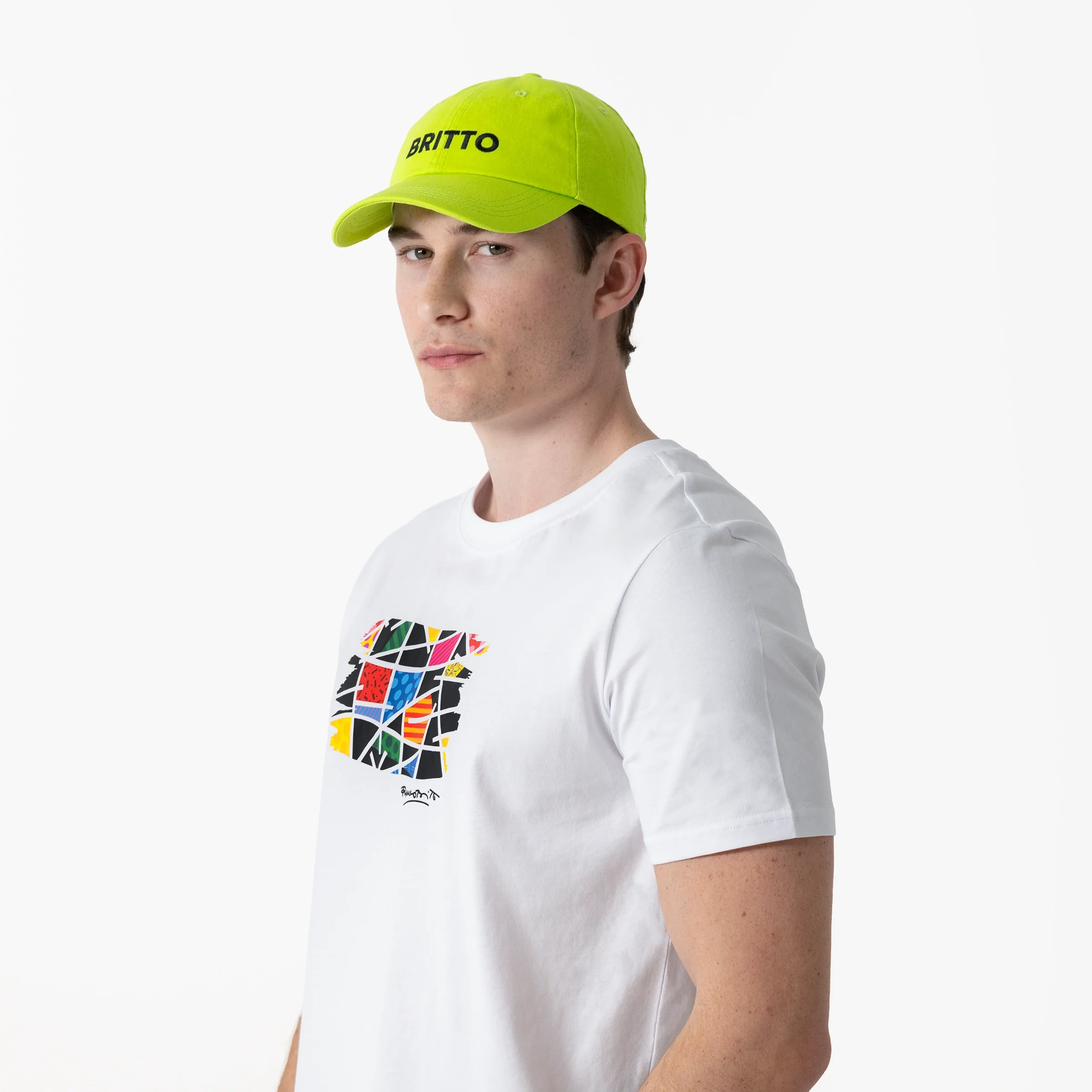 Lime Green with Heart Britto Hat - Image 8