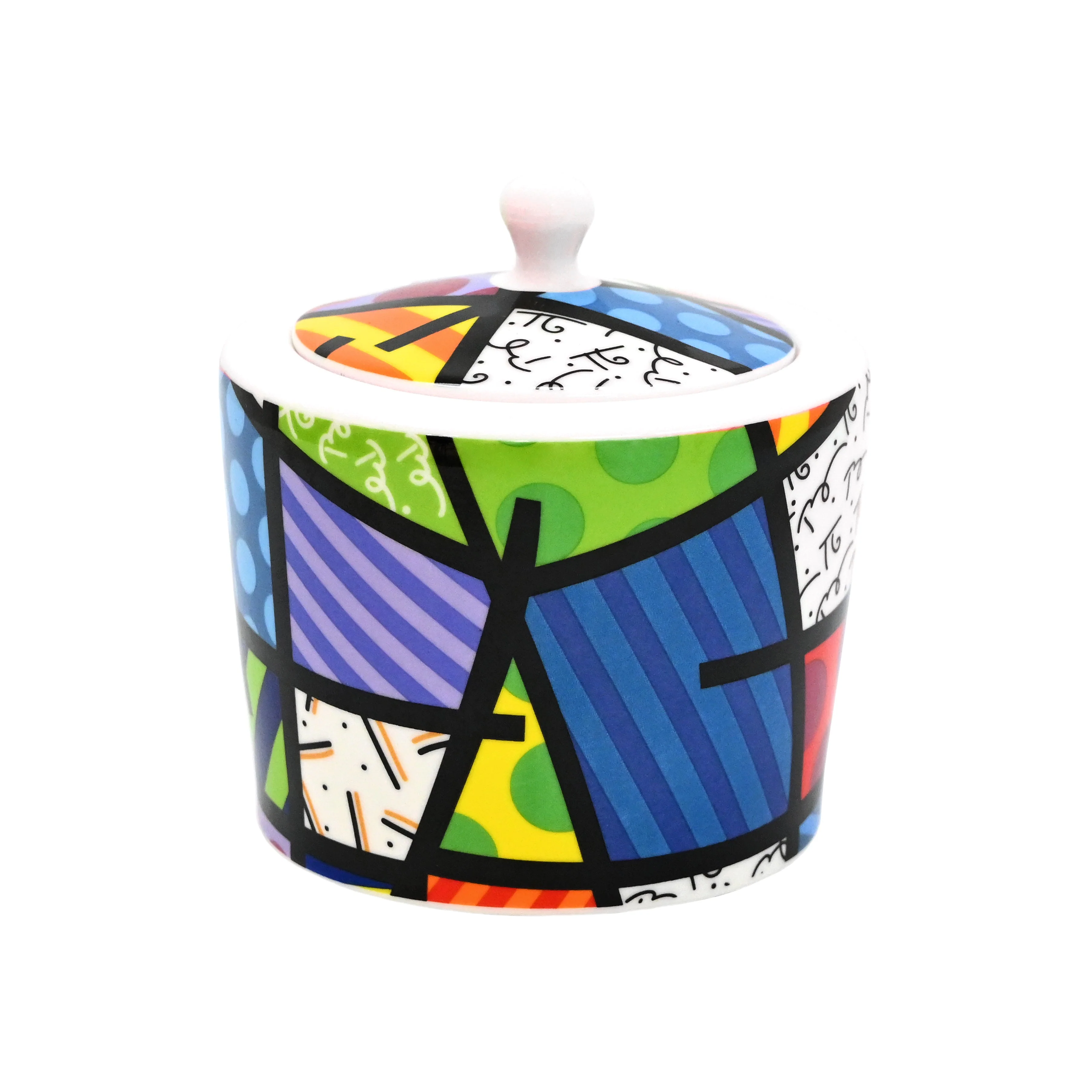 Colorful Landscape Britto Sugar Pot - Image 3
