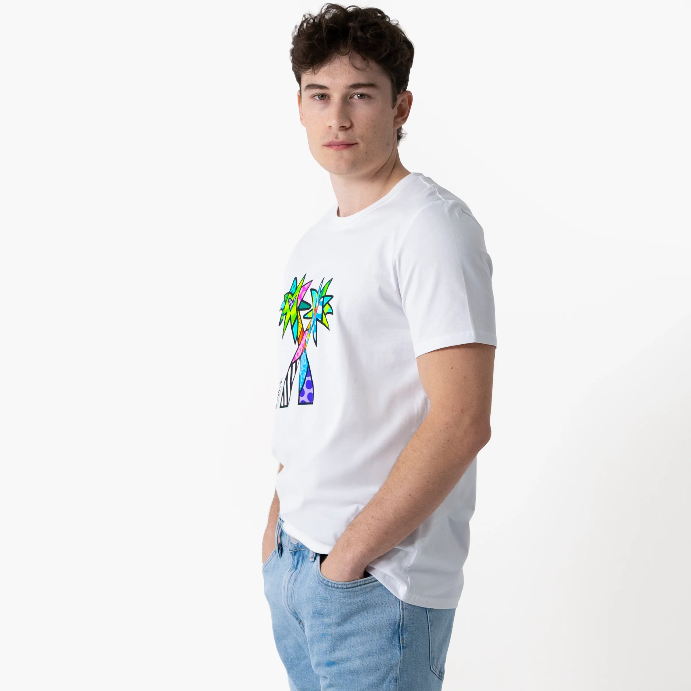 Blue Paradise Britto T-Shirt For Men - Image 4