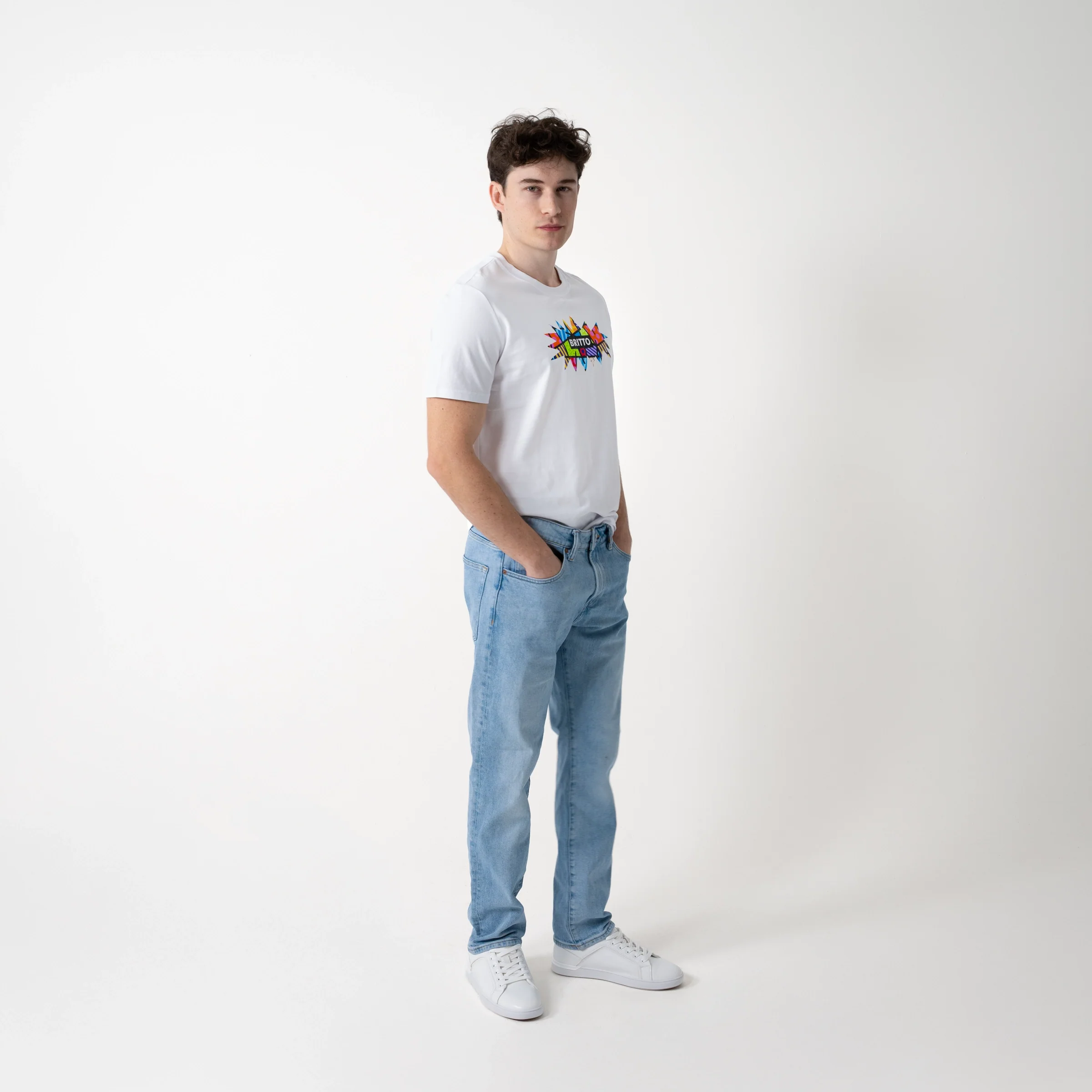 Burst Lime Green Britto T-Shirt For Men - Image 7