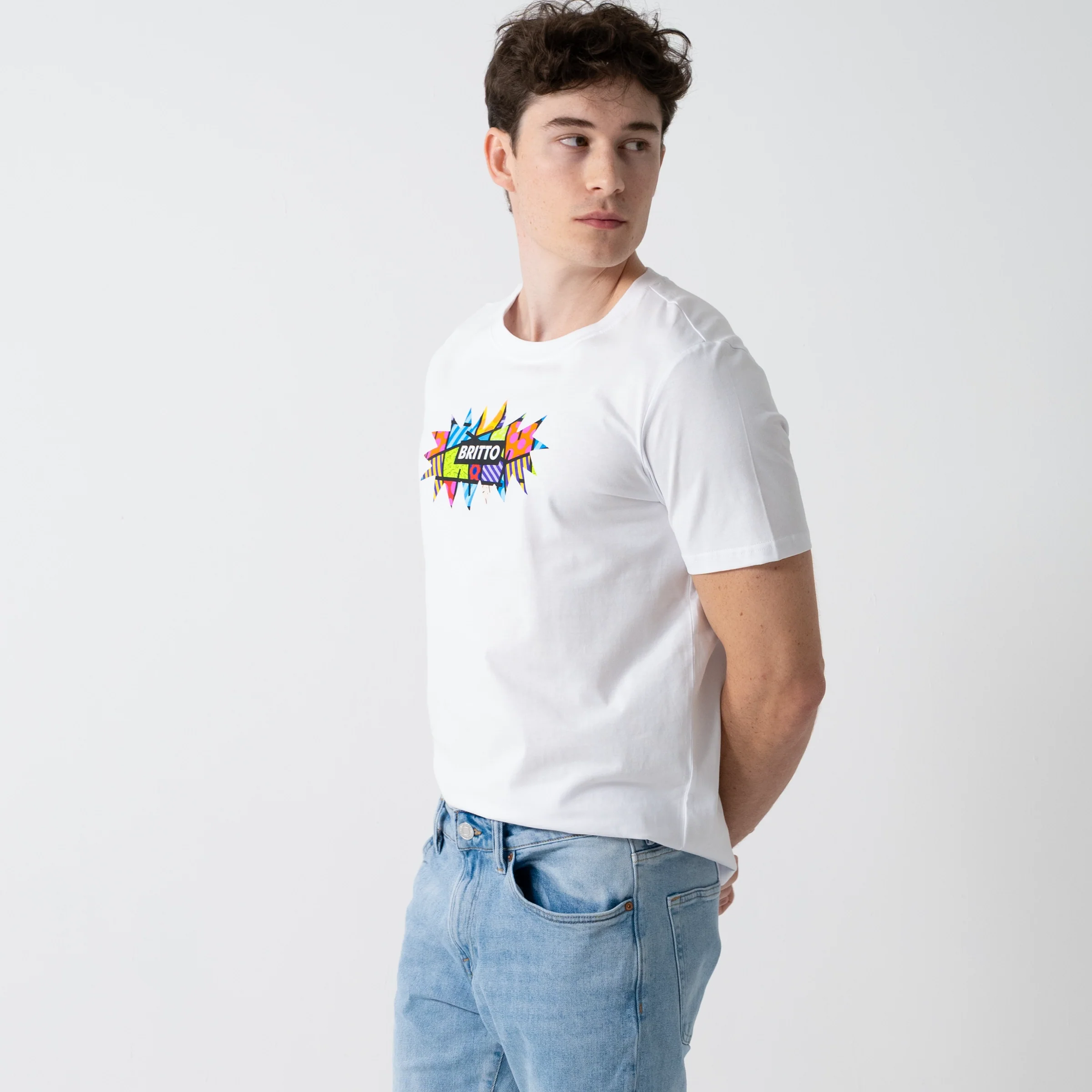 Burst Lime Green Britto T-Shirt For Men - Image 8
