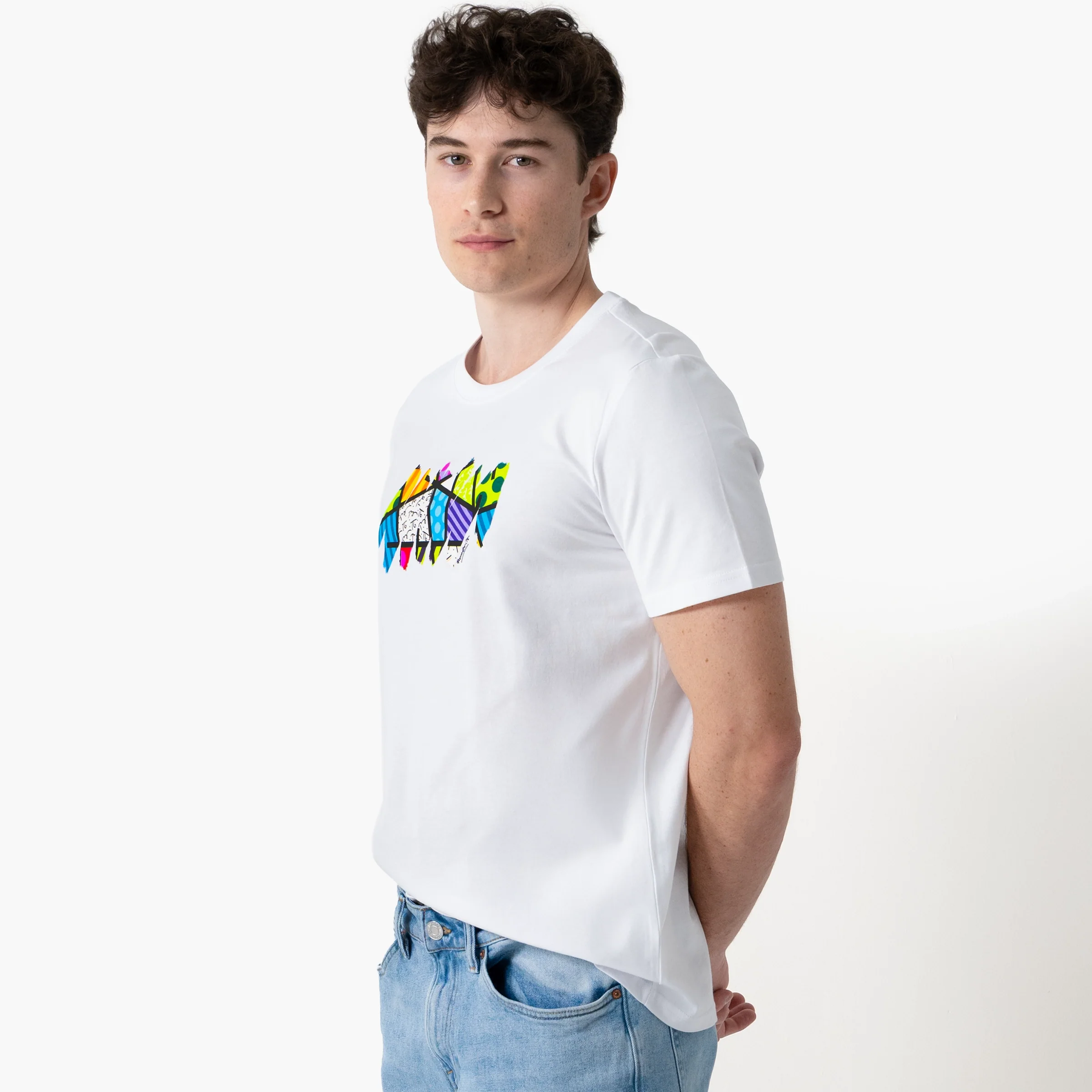 Colorful Landscape Britto T-Shirt For Men - Image 8