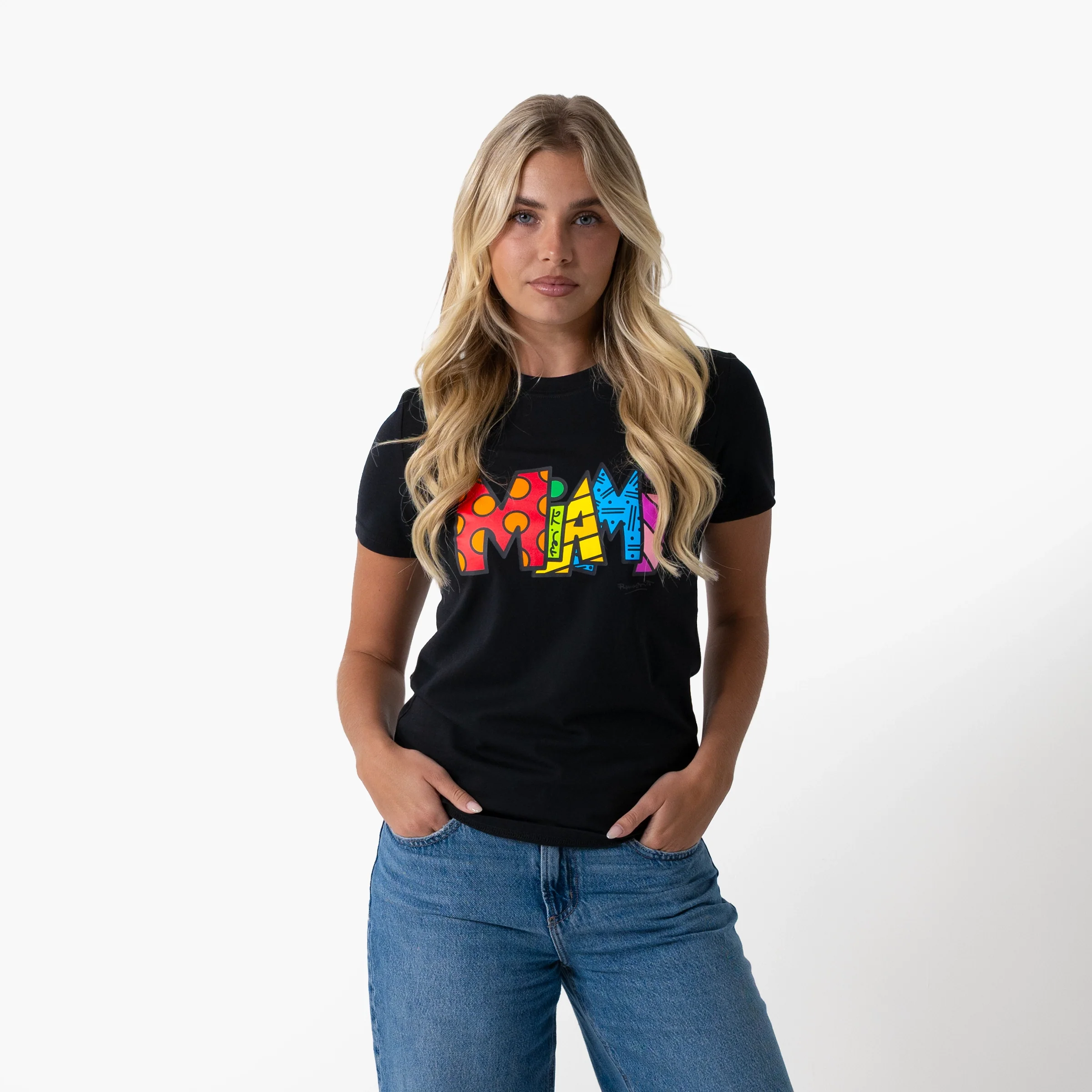 Miami Black Britto T-Shirt For Women