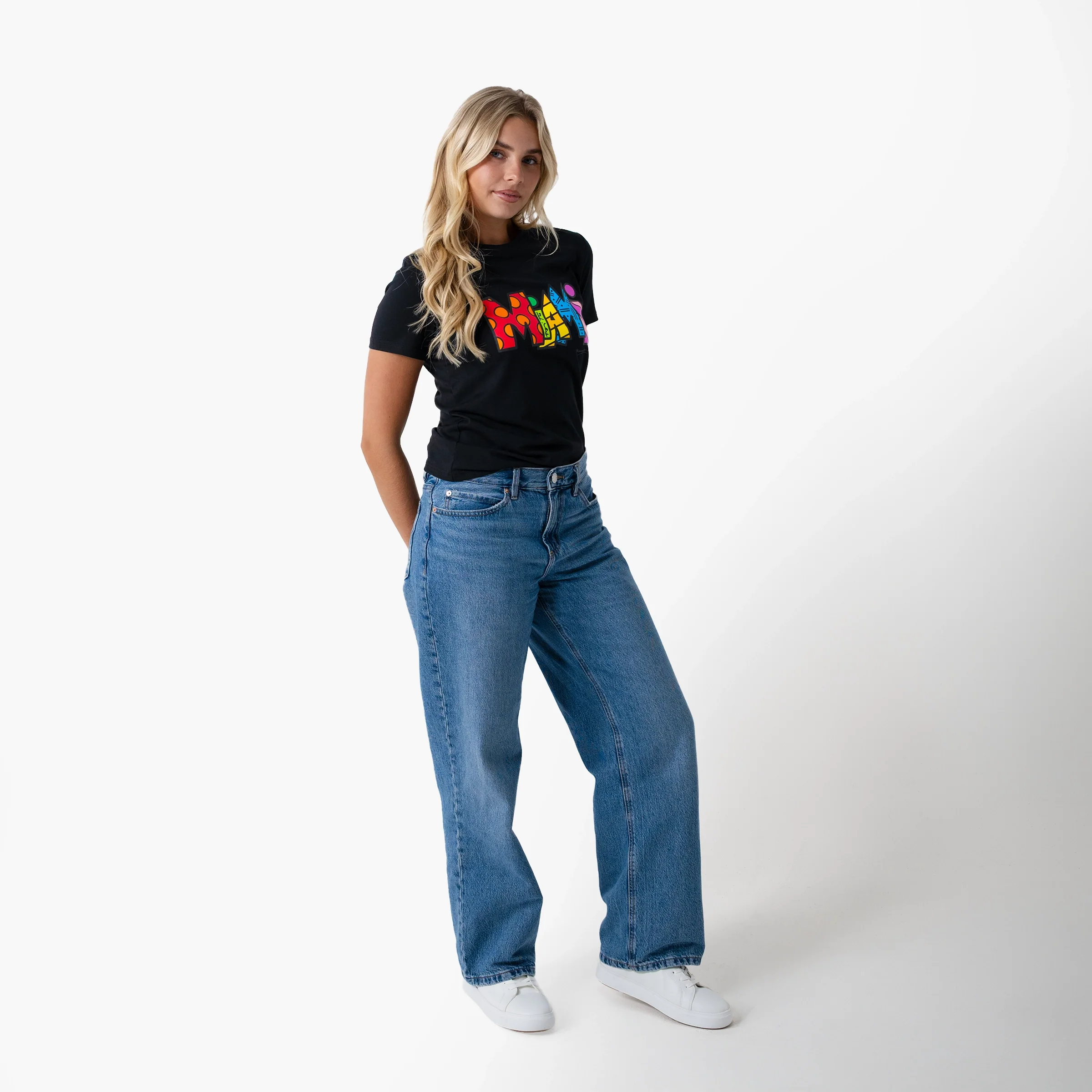 Miami Black Britto T-Shirt For Women - Image 8
