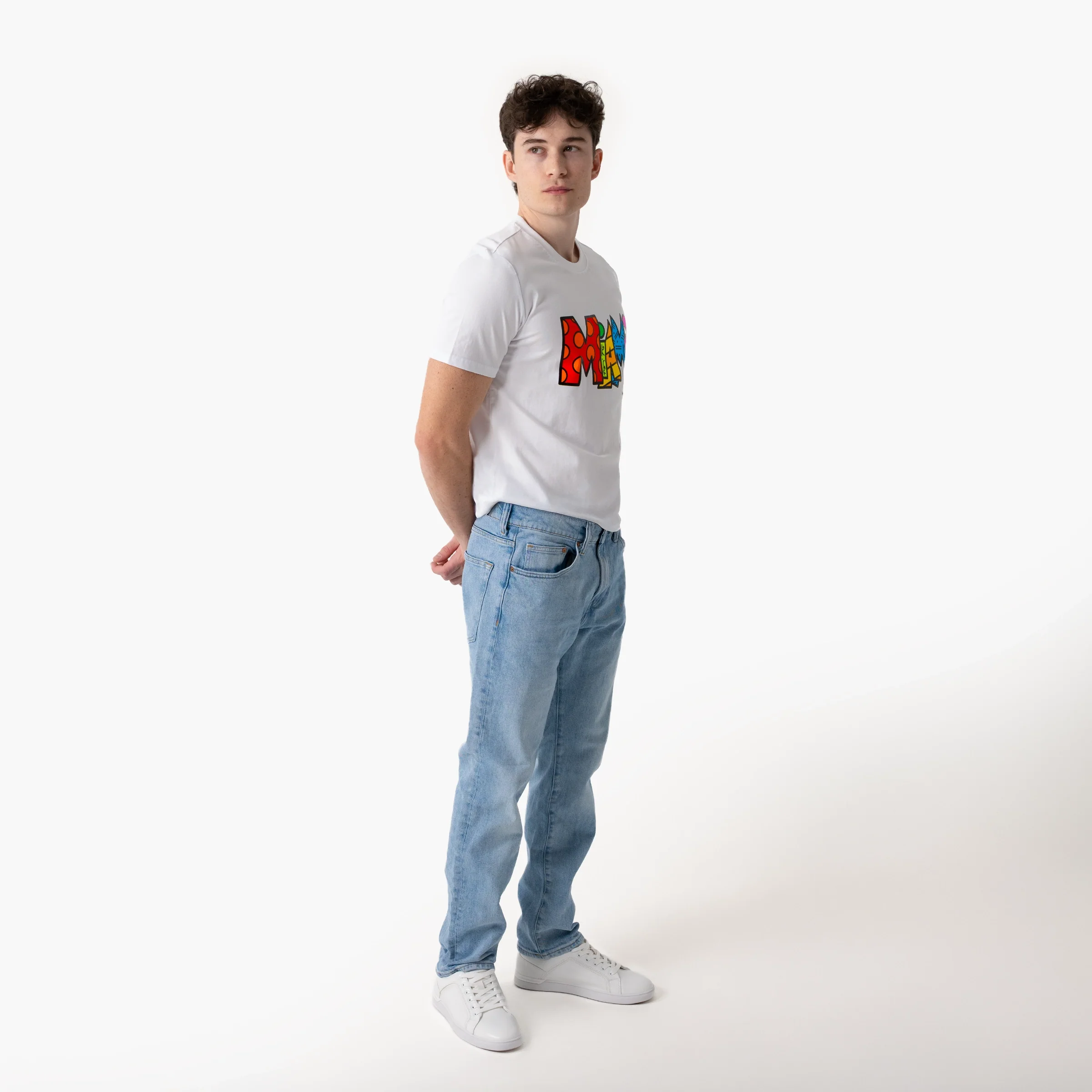 Miami White Britto T-Shirt For Men - Image 7