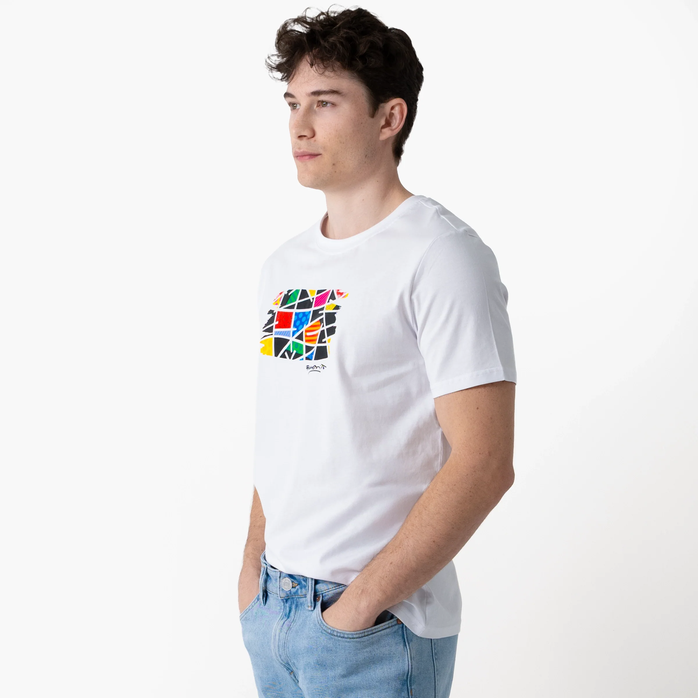Night Landscape Britto T-Shirt For Men - Image 8