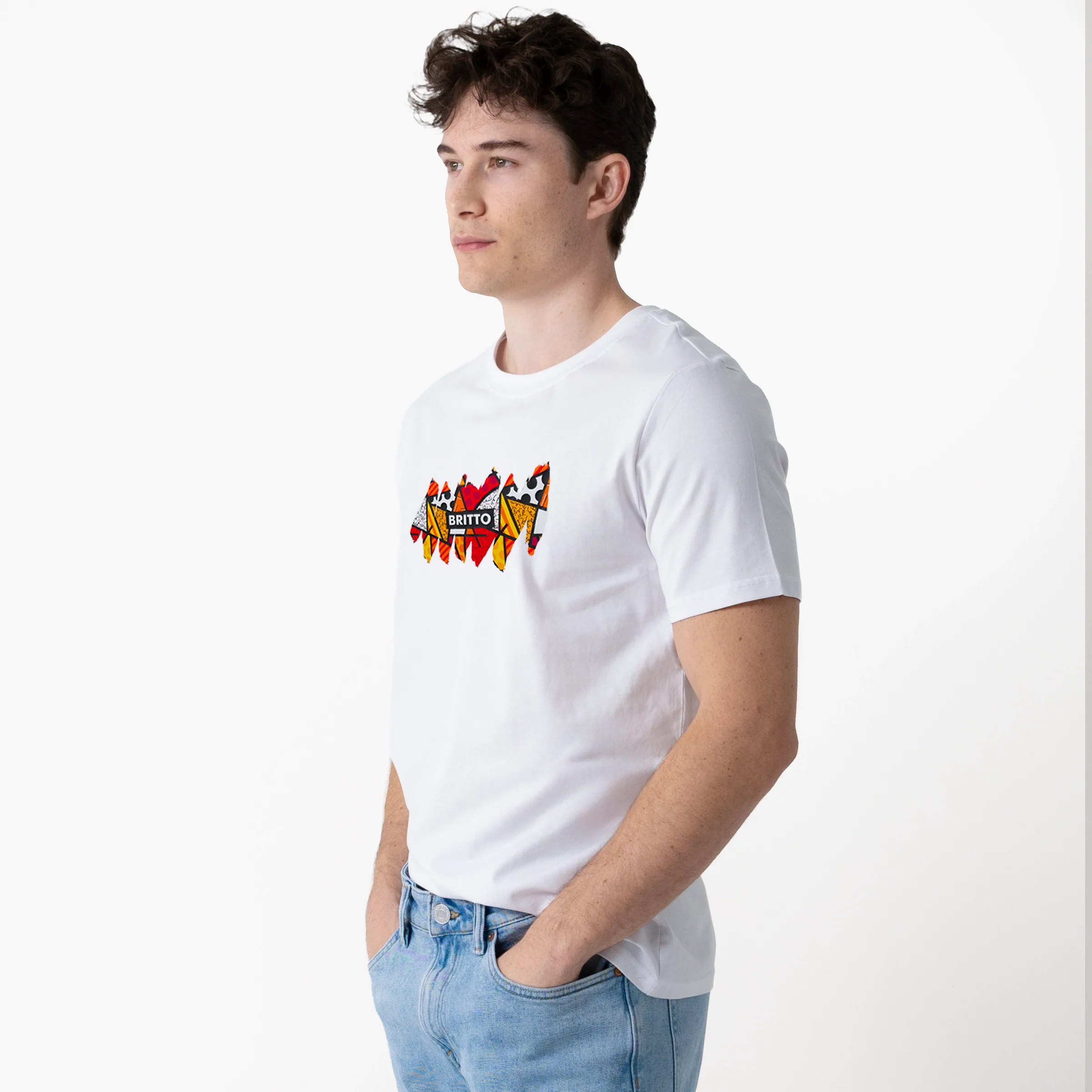 Red Landscape Britto T-Shirt For Men - Image 6