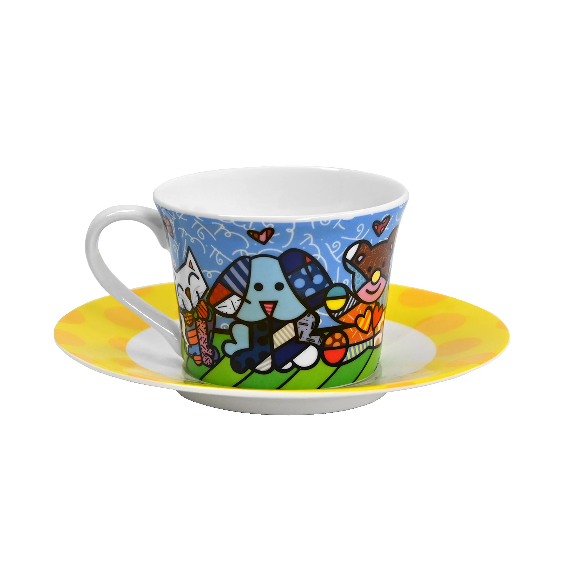 Best Friends Britto Tea Cup & Saucer Plate - Image 4