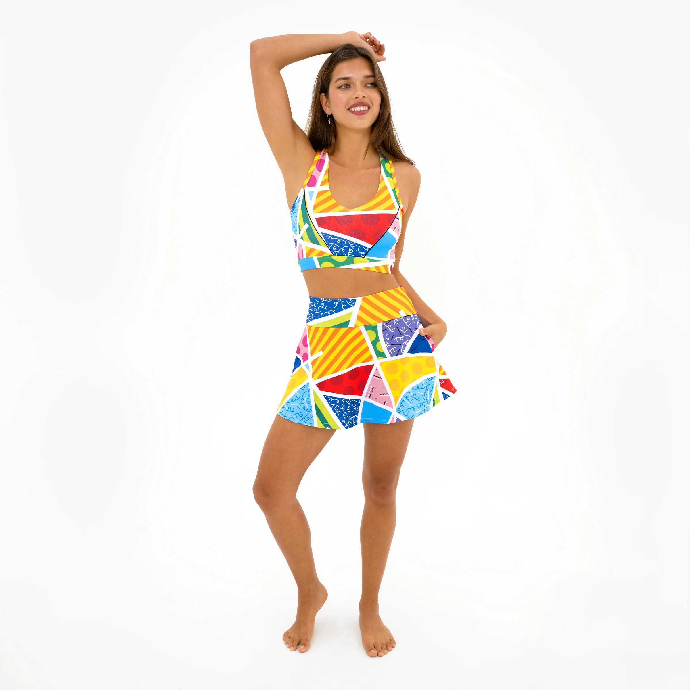 Baby Blue Landscape Britto Tennis Skirt - Image 5
