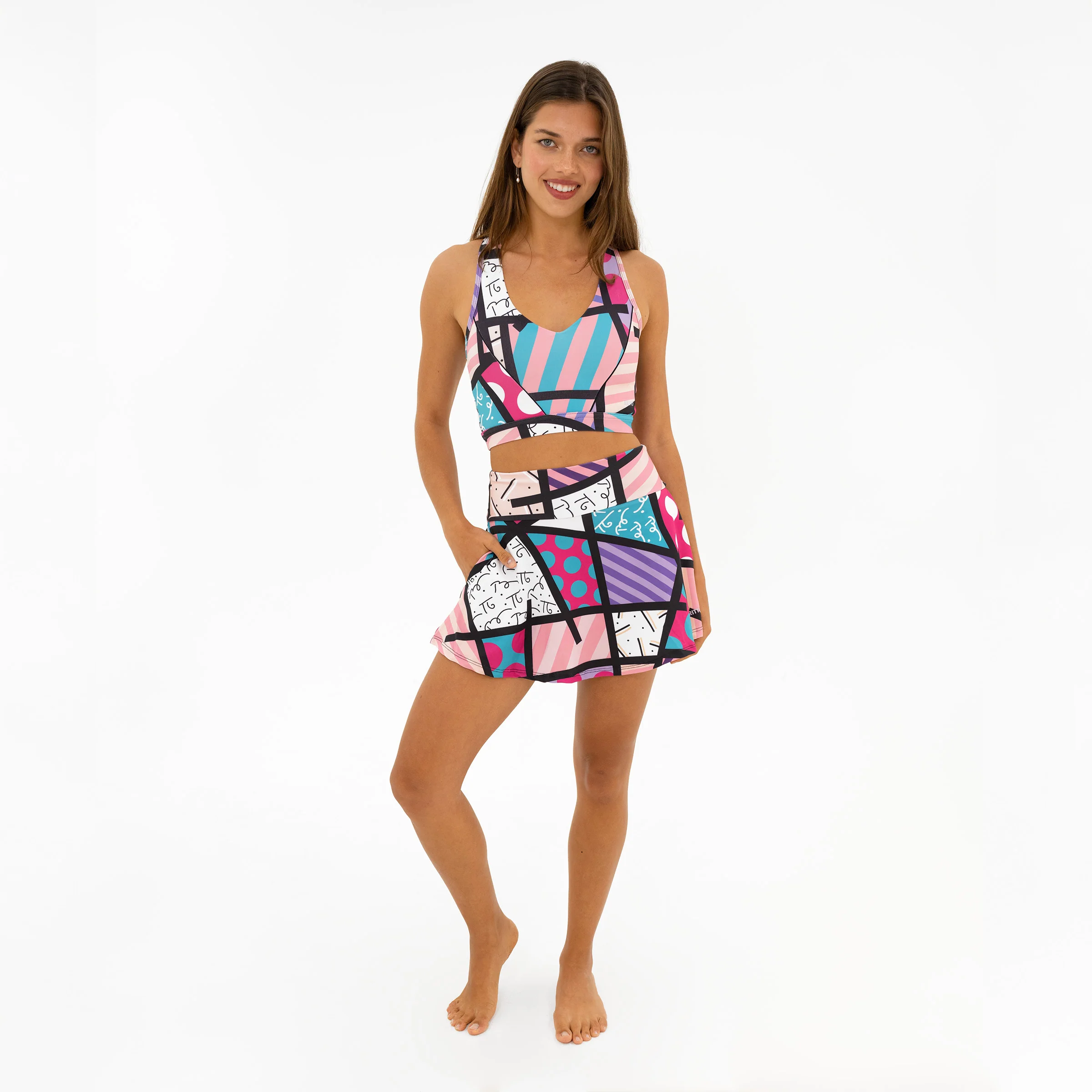 Pink Landscape Britto Tennis Skirt - Image 5