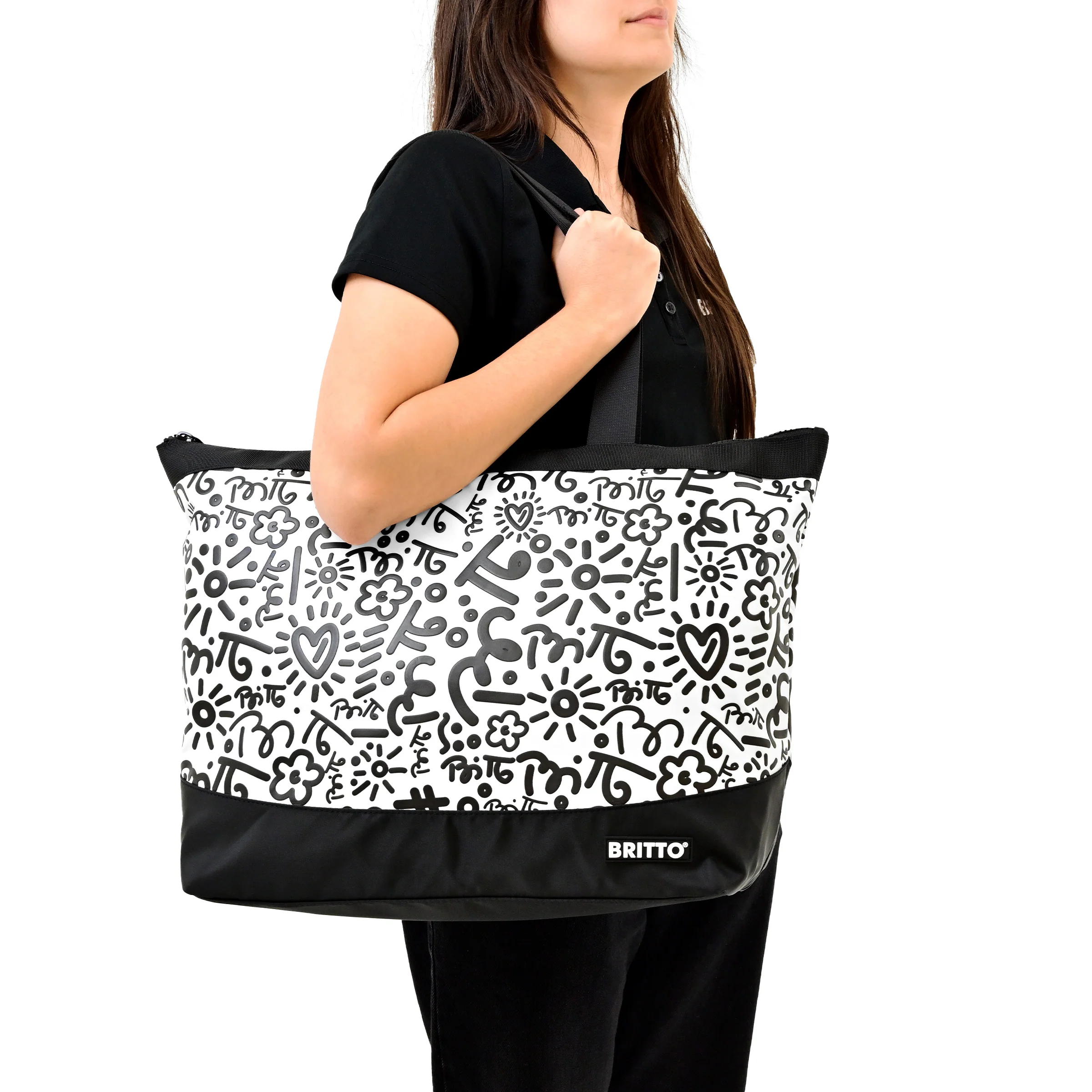 Graffiti Black Britto Tote Bag - Image 3