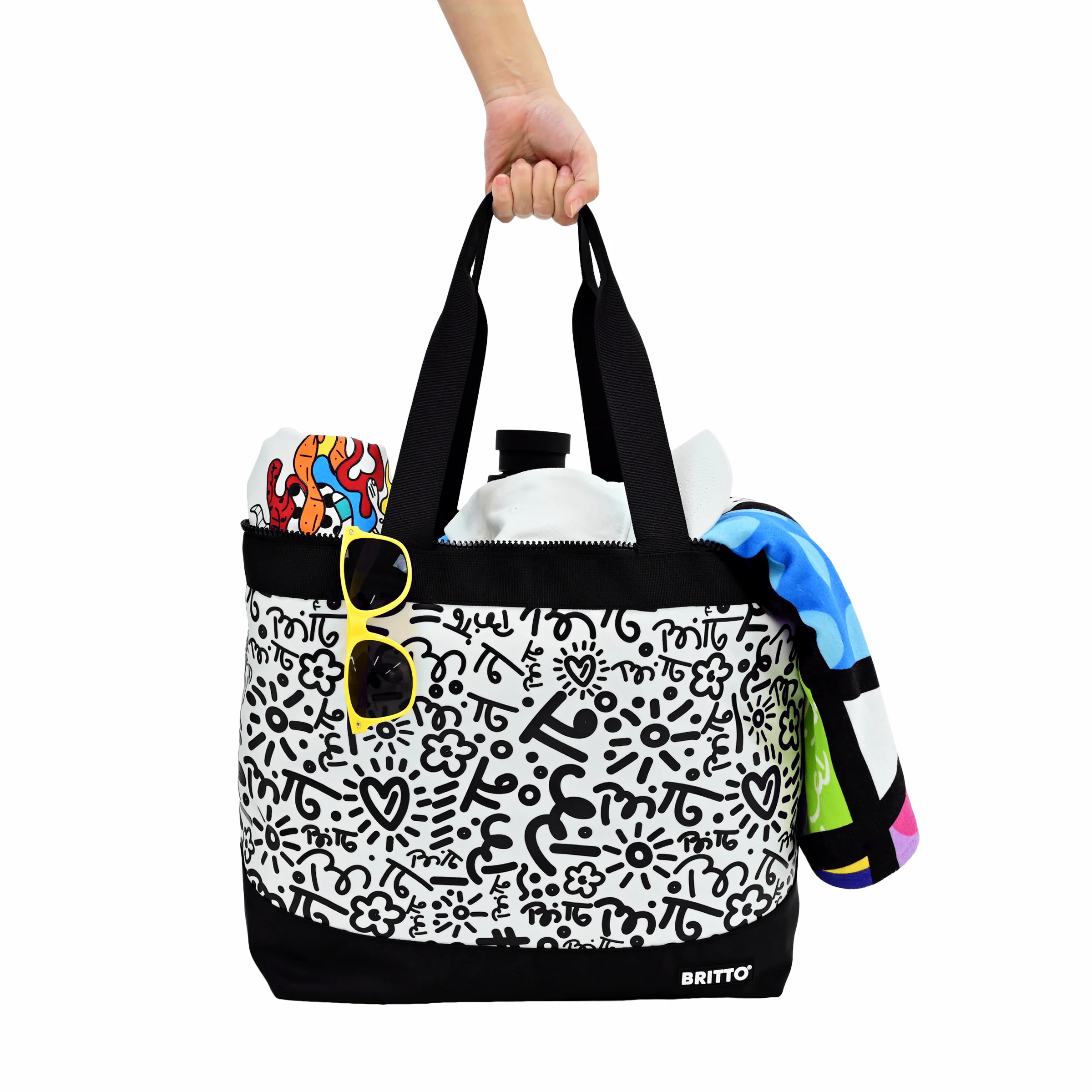 Graffiti Black Britto Tote Bag - Image 5