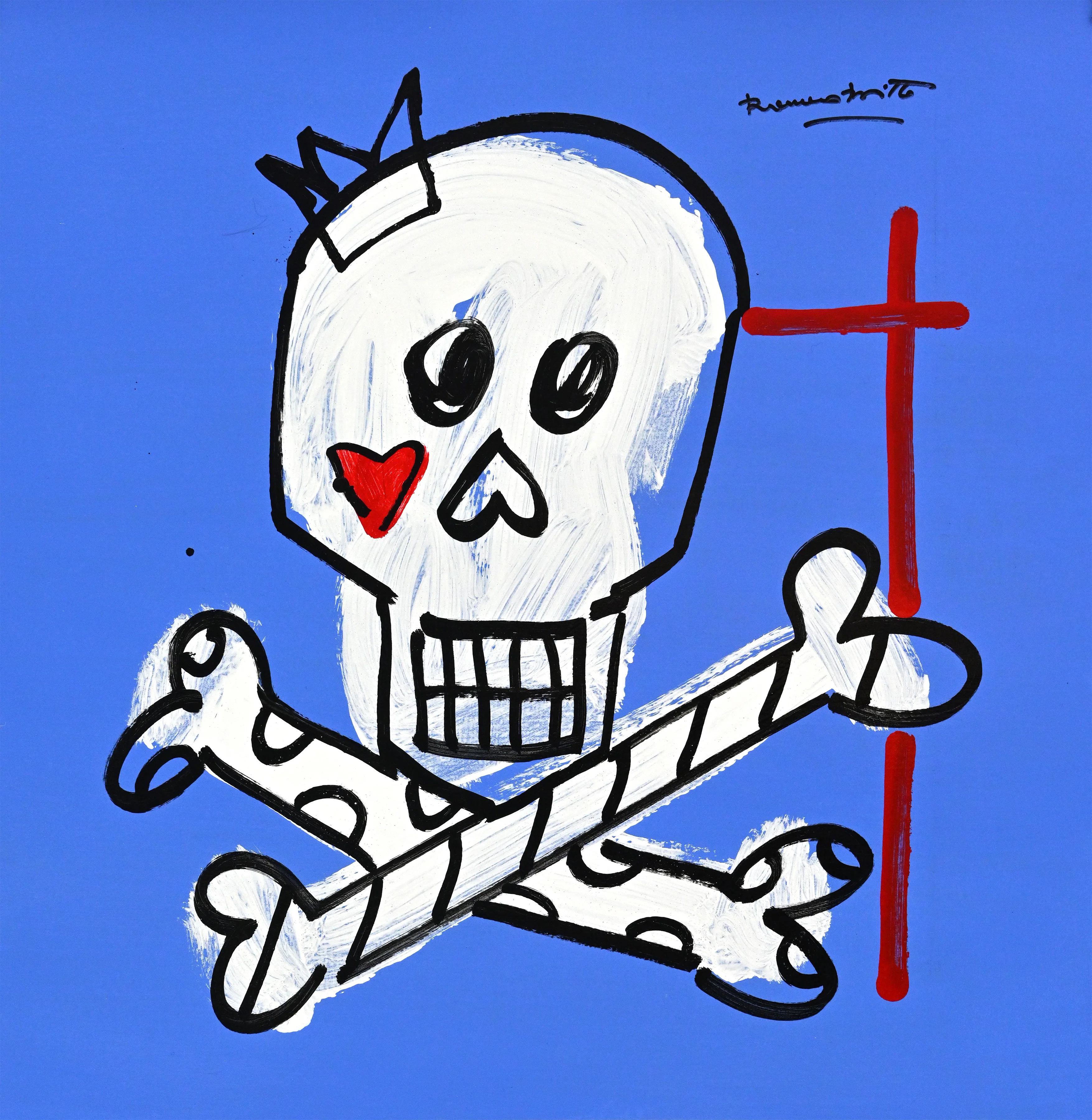 Brushstroke Skull - Original Drawing