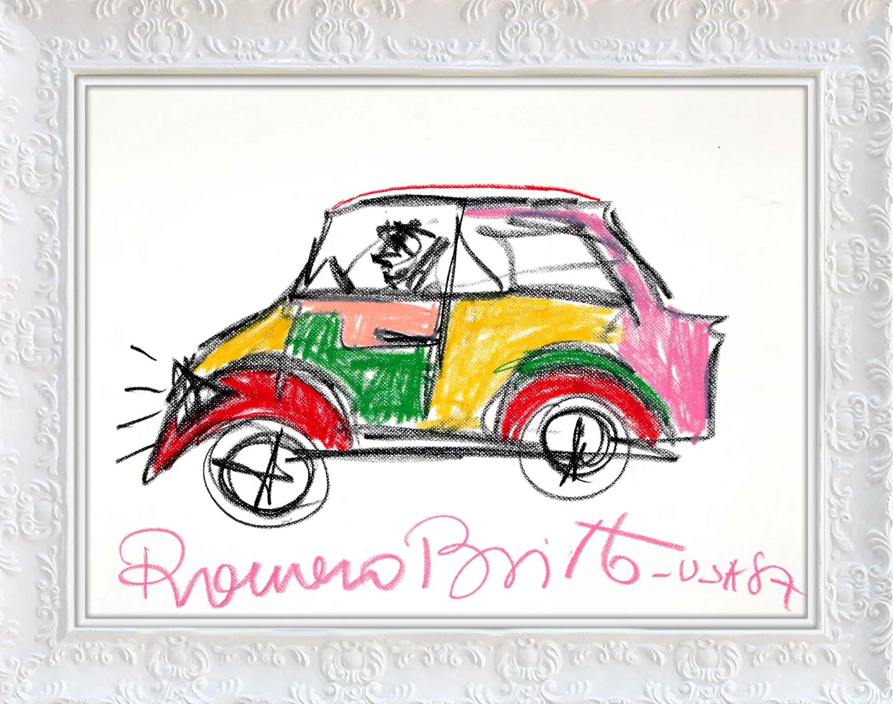 CAR -  Original Vintage Drawing - Image 11