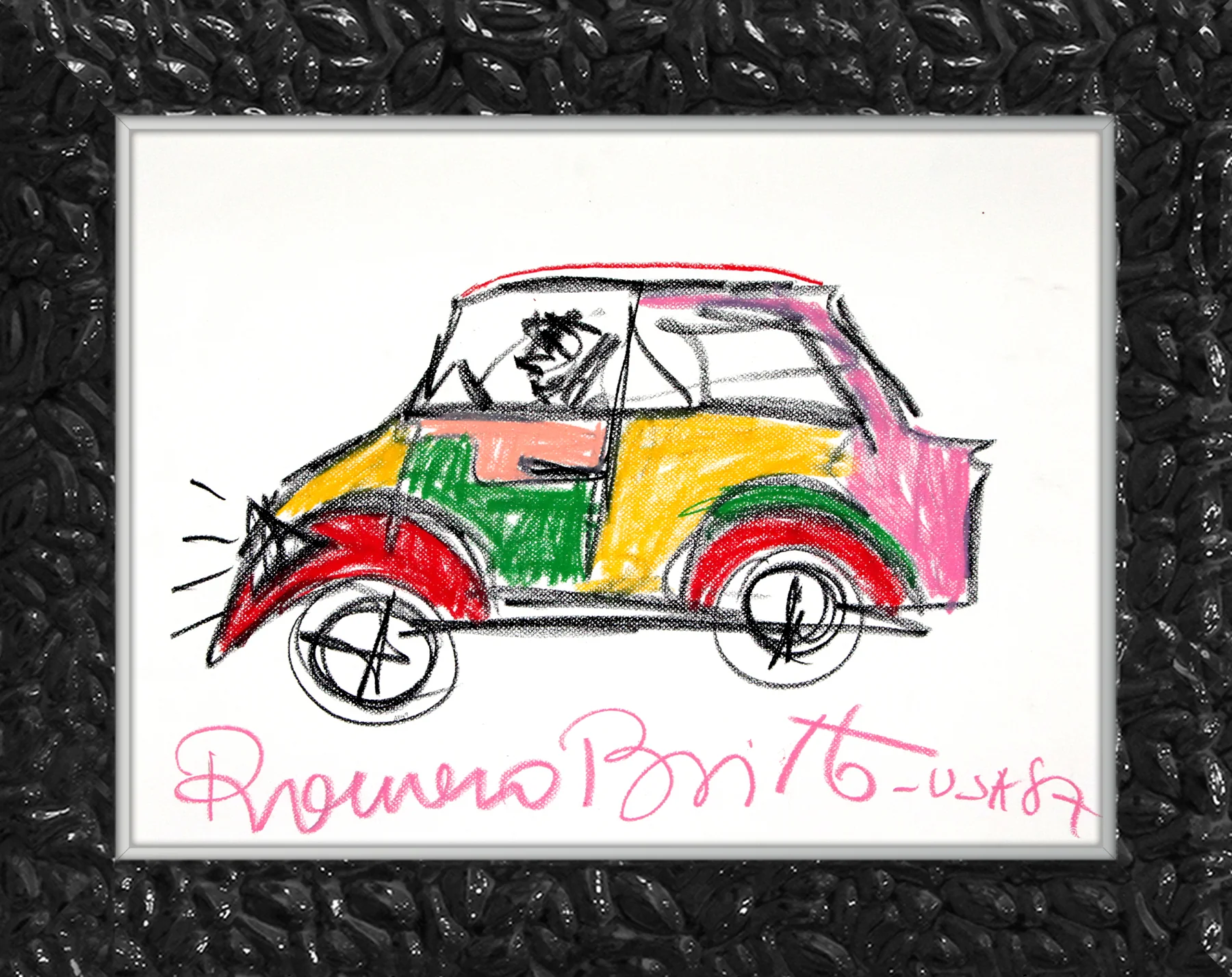 CAR -  Original Vintage Drawing - Image 12