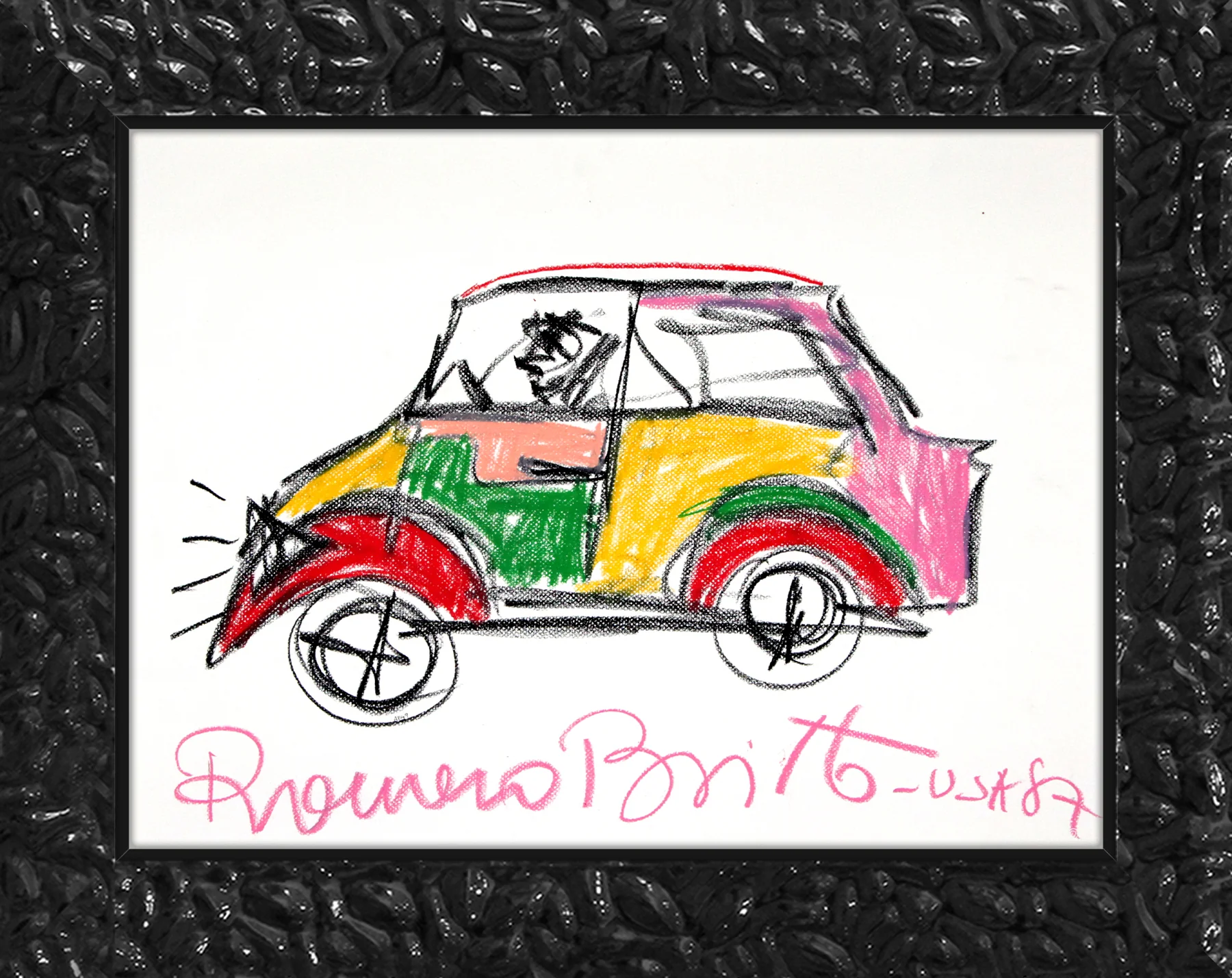 CAR -  Original Vintage Drawing - Image 13