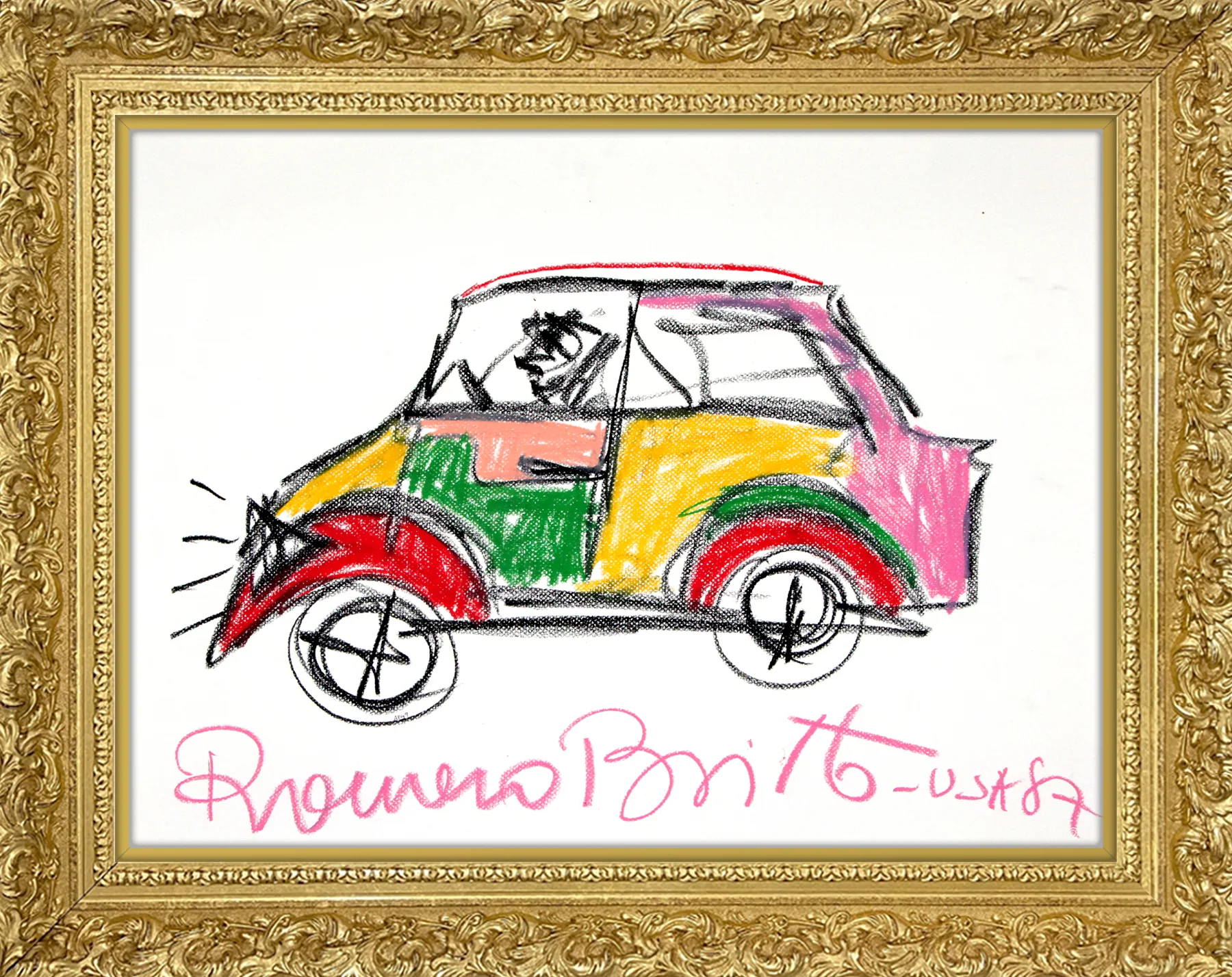 CAR -  Original Vintage Drawing - Image 15