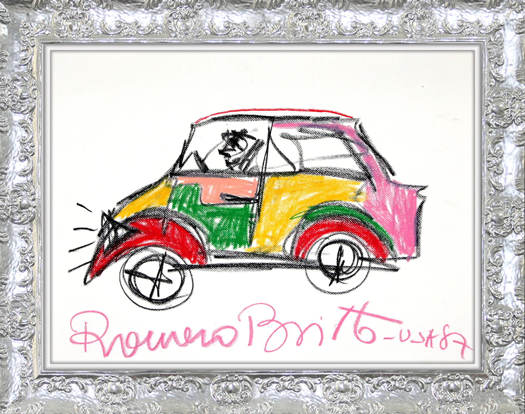 CAR -  Original Vintage Drawing - Image 16