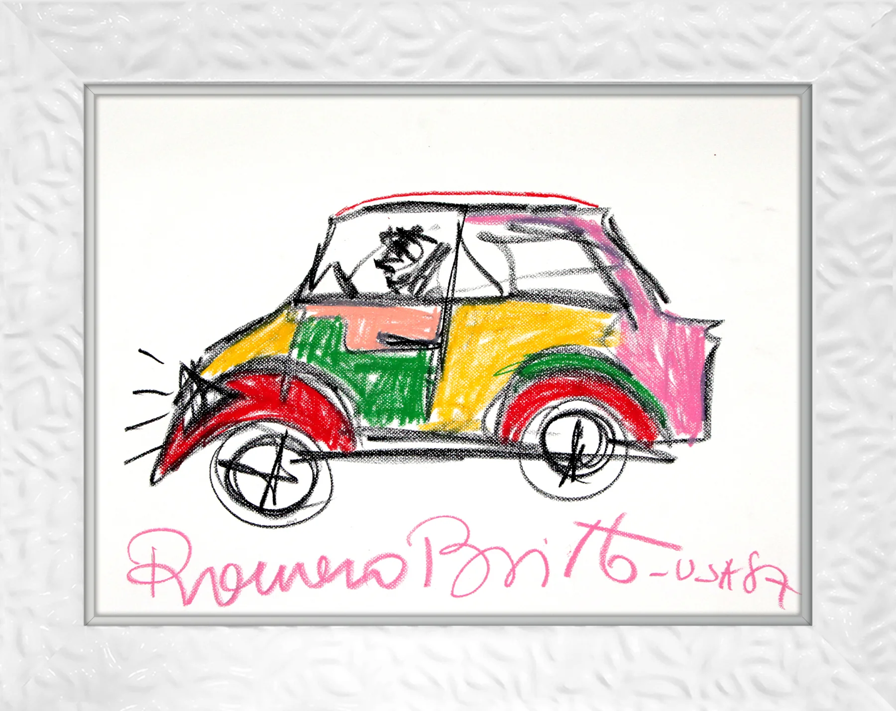 CAR -  Original Vintage Drawing - Image 17