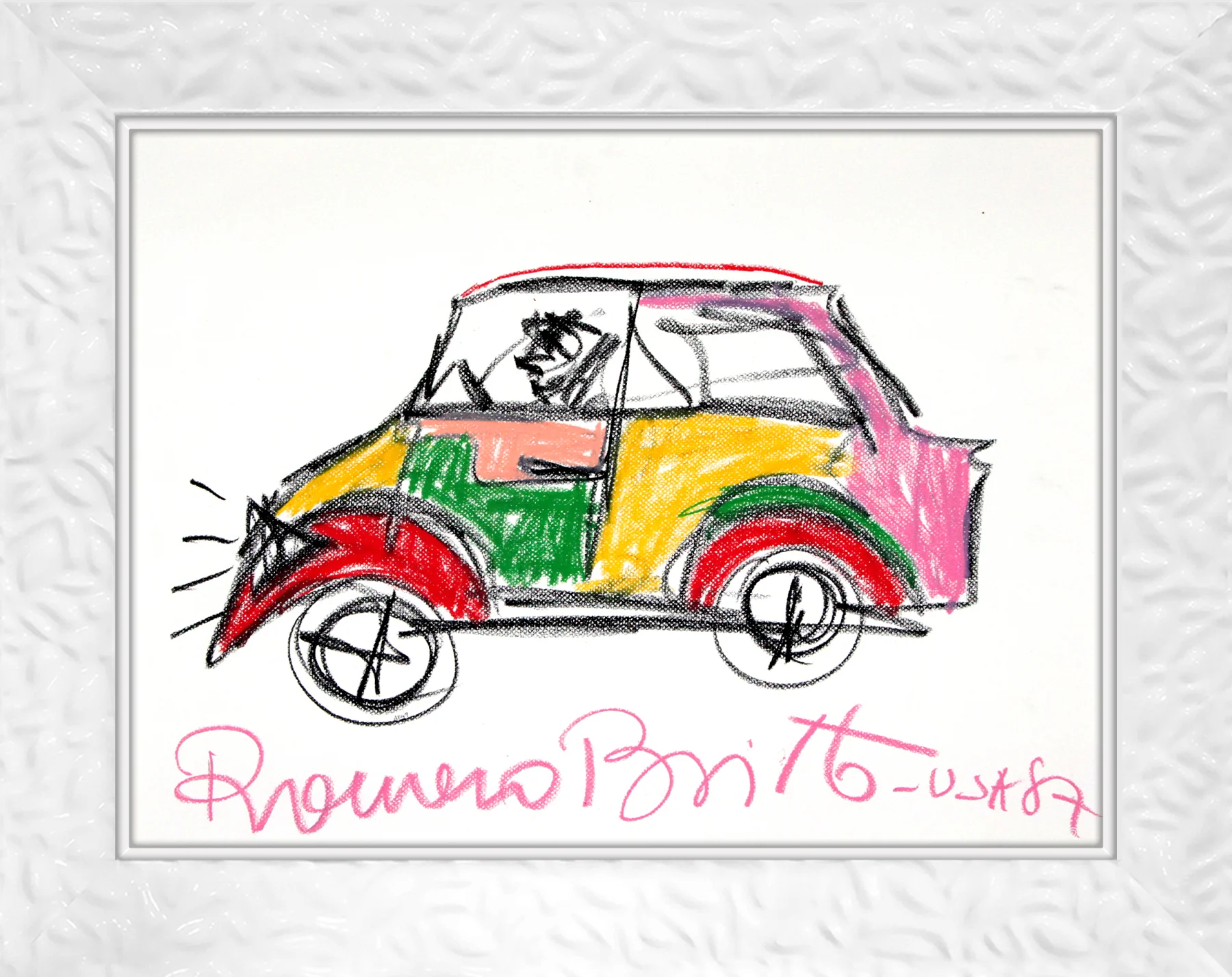 CAR -  Original Vintage Drawing - Image 18