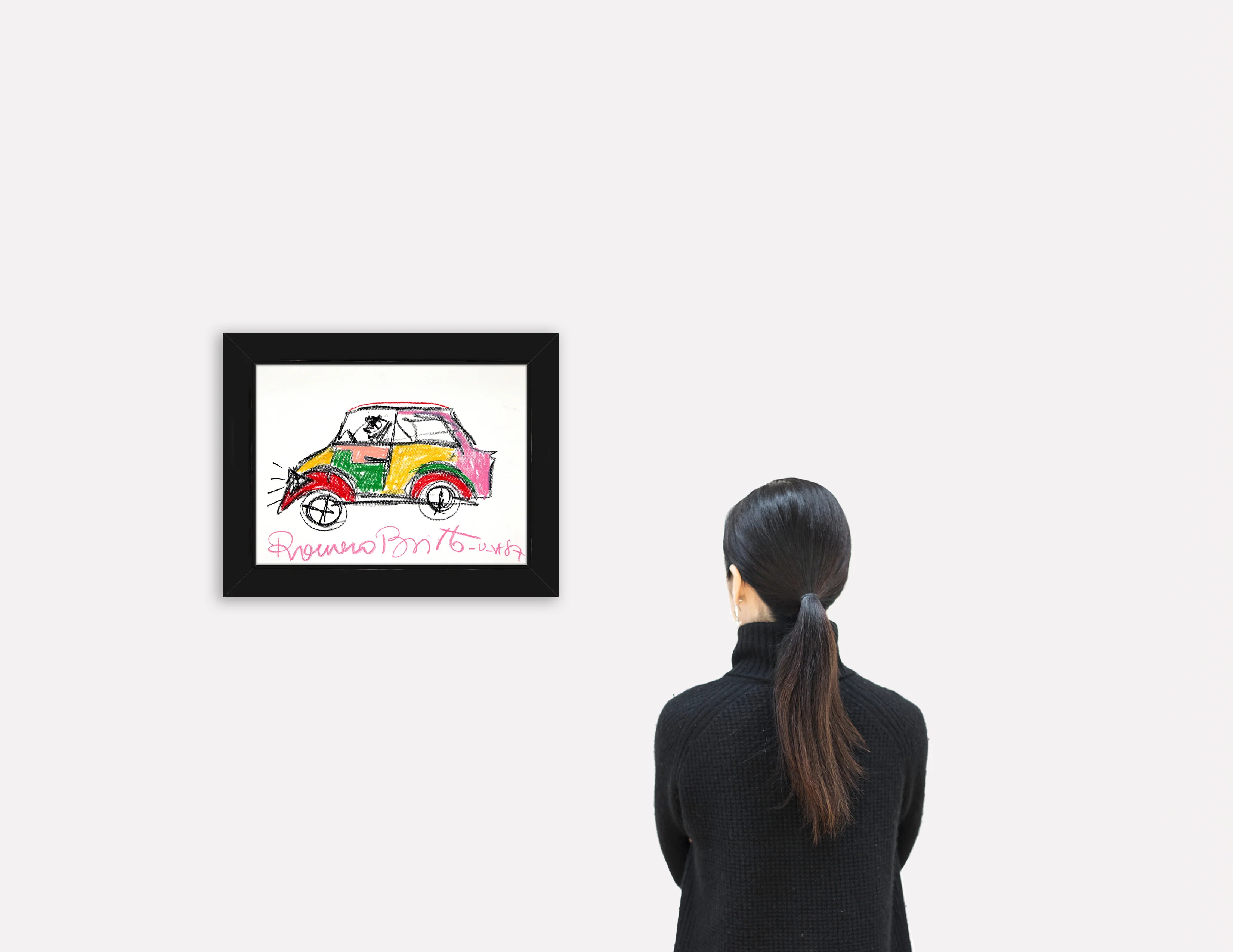 CAR -  Original Vintage Drawing - Image 3