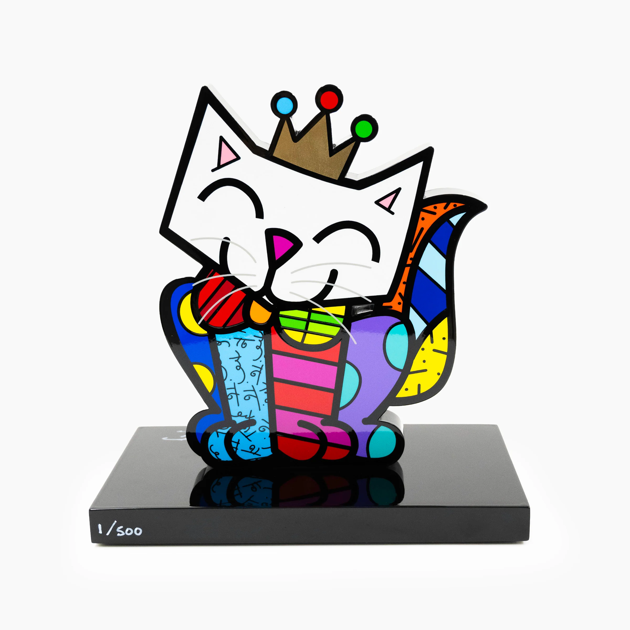 Cat (Black Base) - Limited Edition Sculpture - Image 4