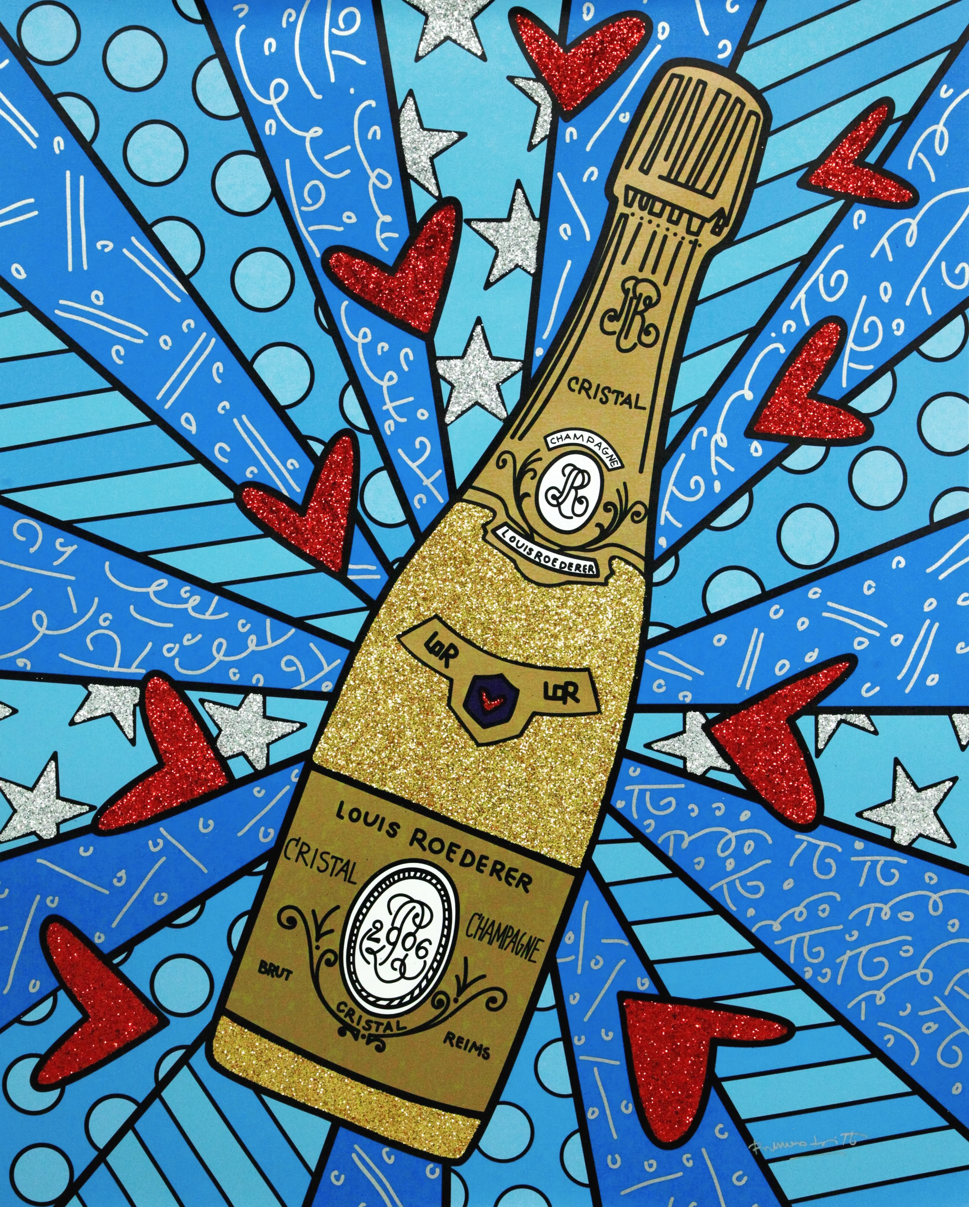 Champagne Wishes & Caviar Dreams (Blue) - Limited Edition Print