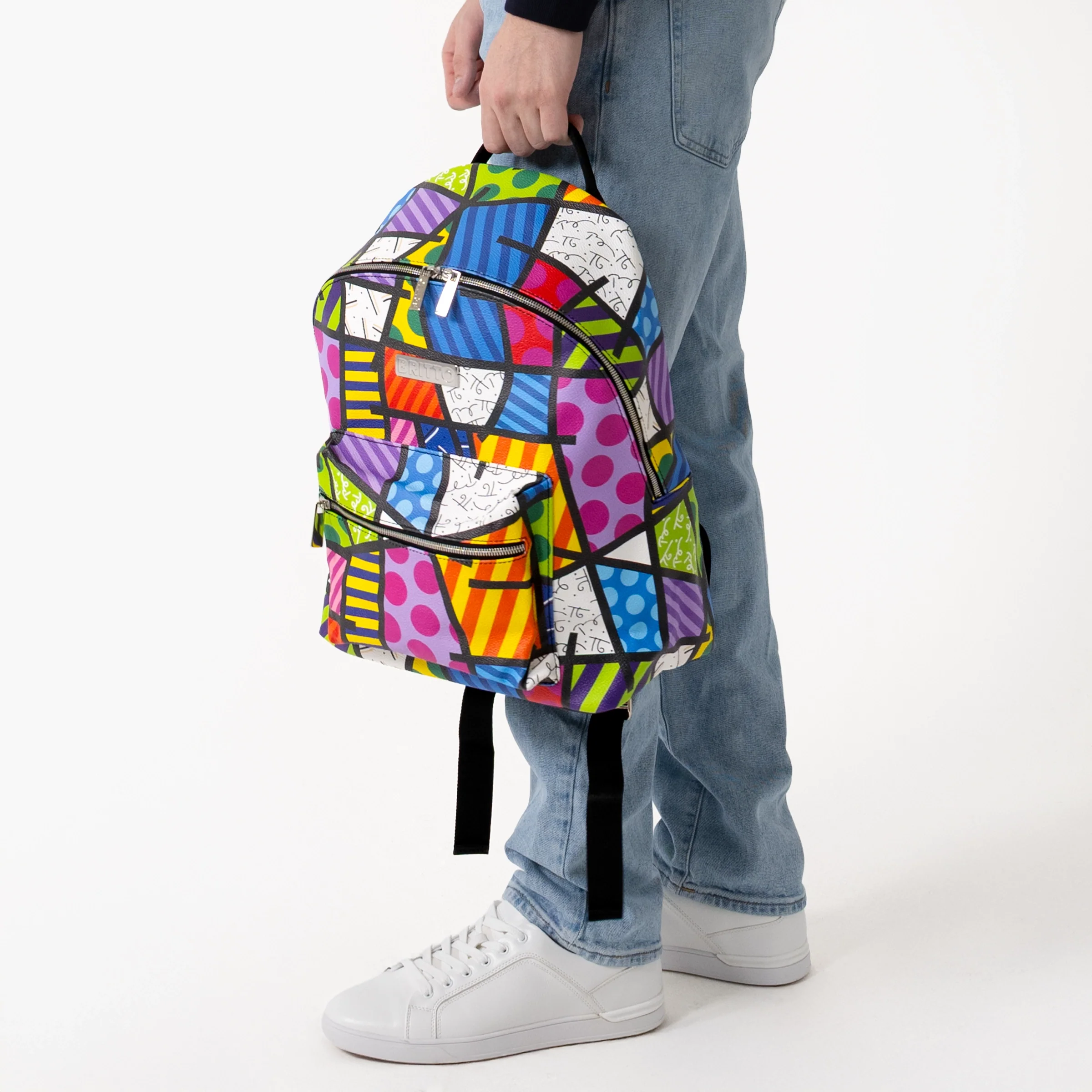 Colorful Landscape Britto Eco Leather Large Backpack - Image 5