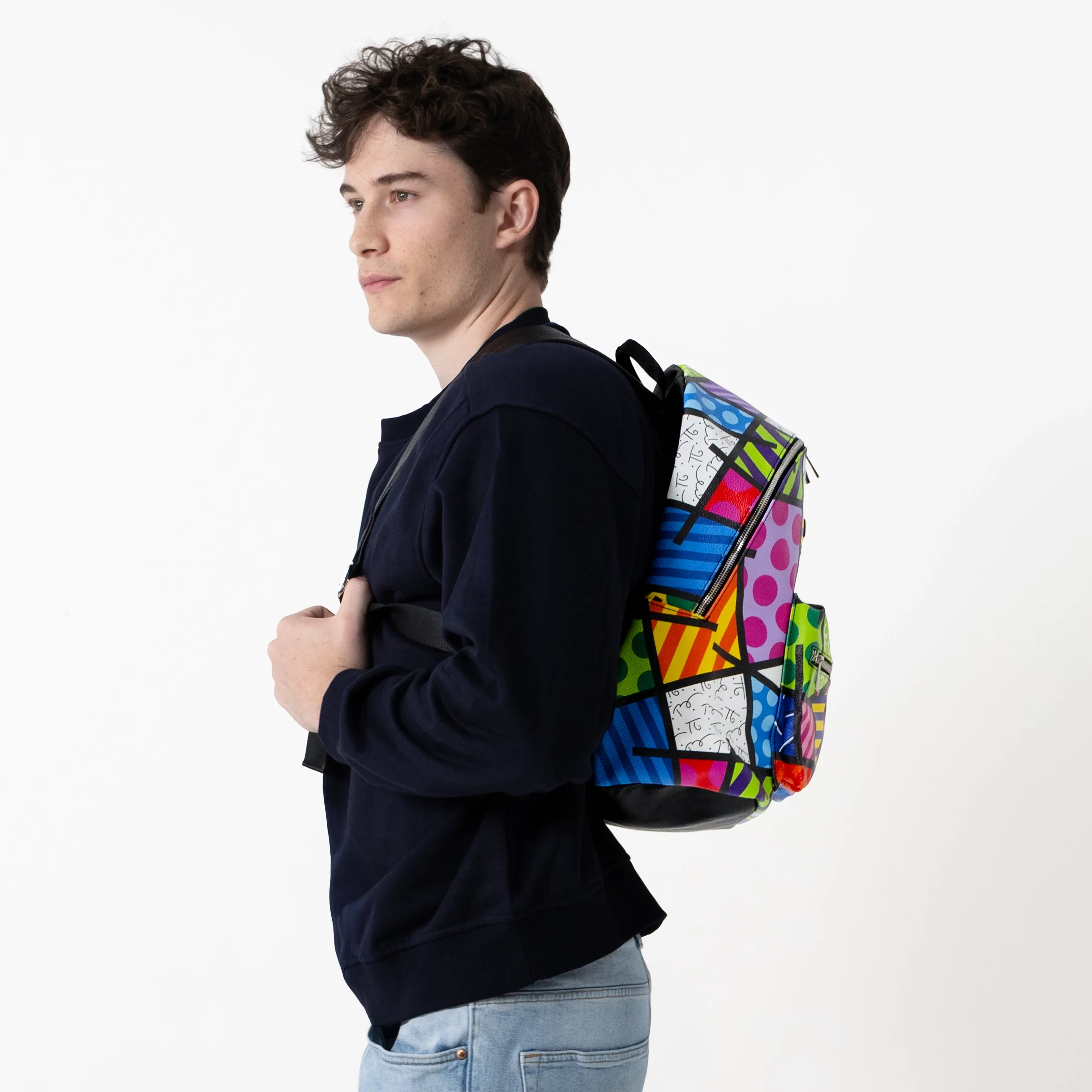 Colorful Landscape Britto Eco Leather Large Backpack - Image 6