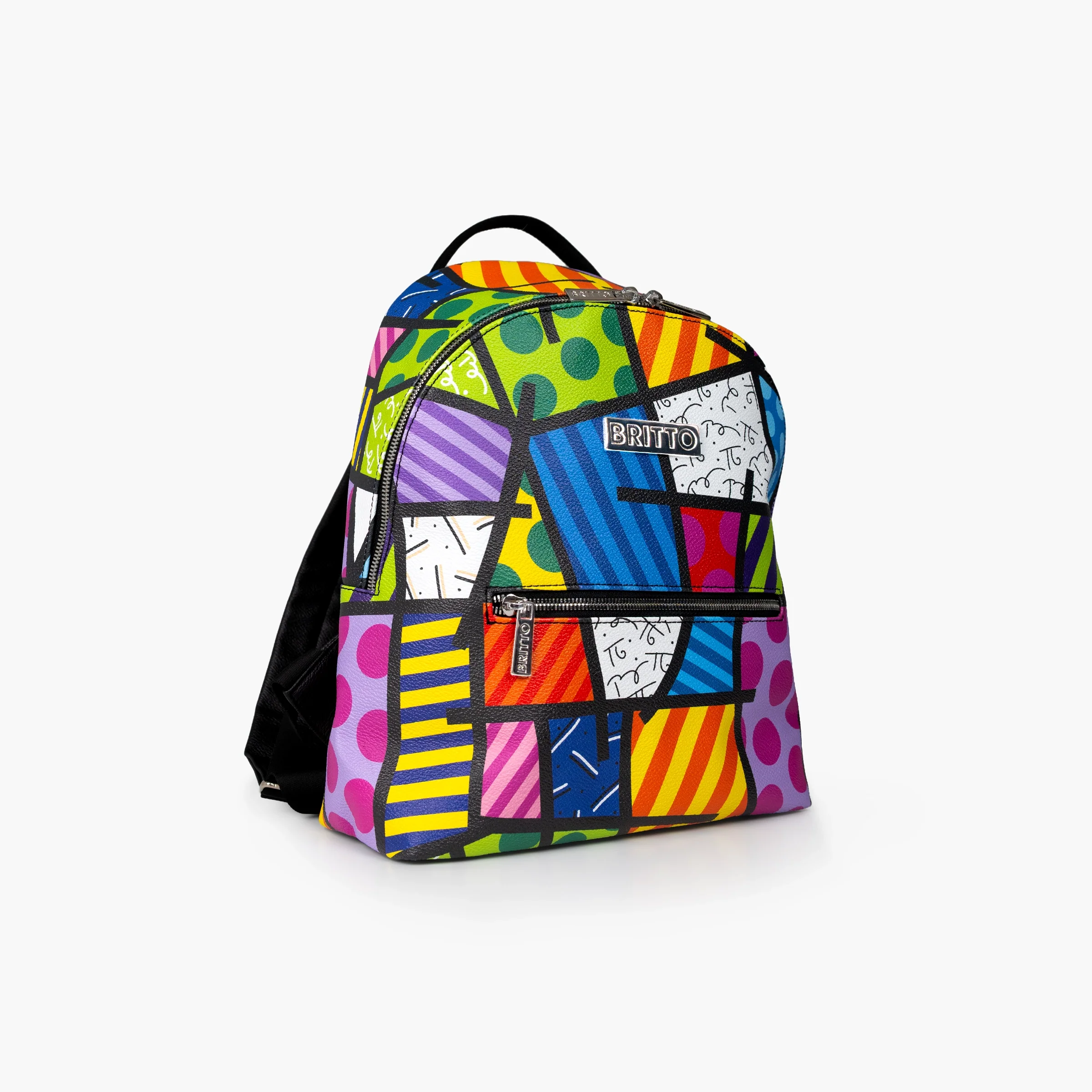 Colorful Landscape Britto Eco Leather Small Backpack - Image 3
