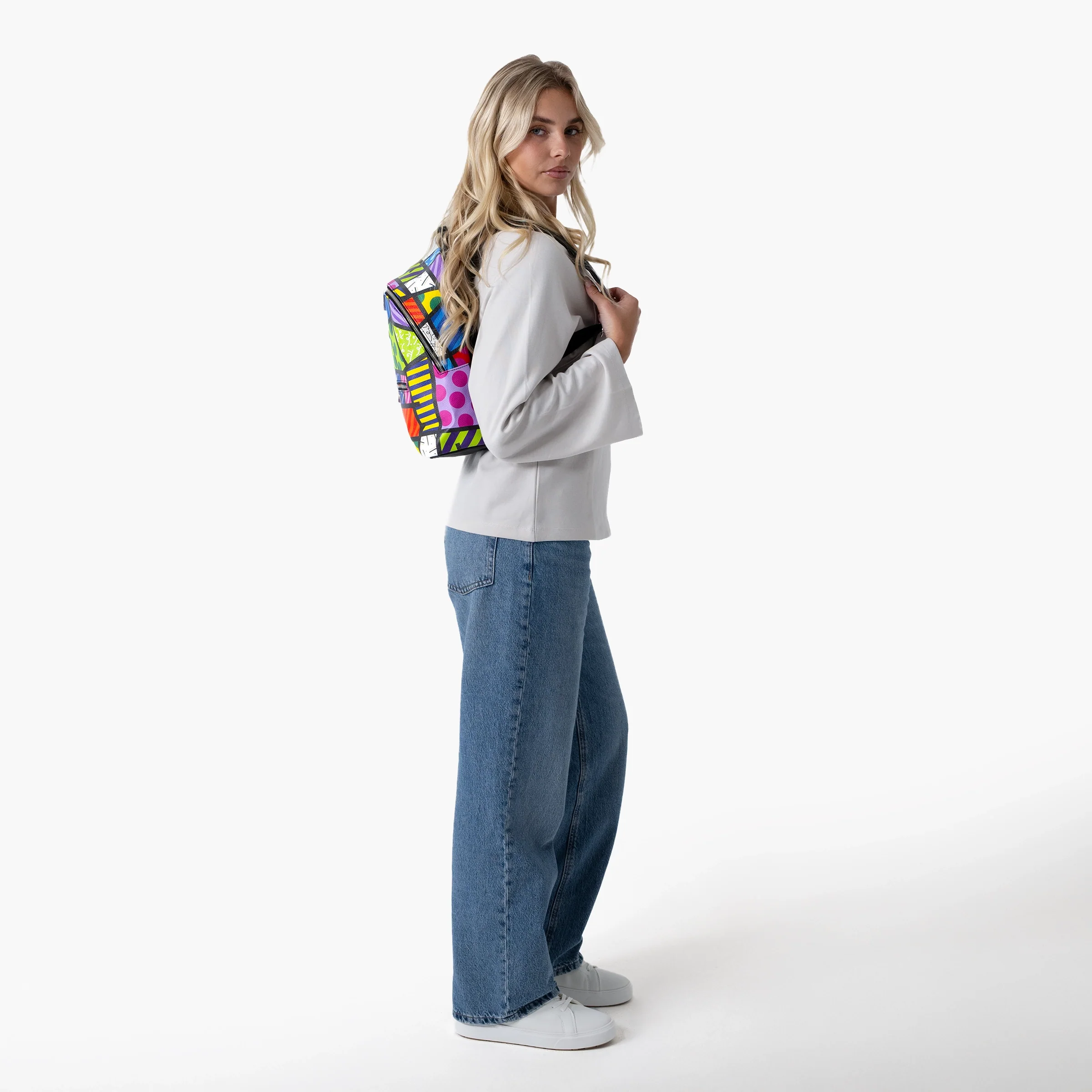 Colorful Landscape Britto Eco Leather Small Backpack - Image 6