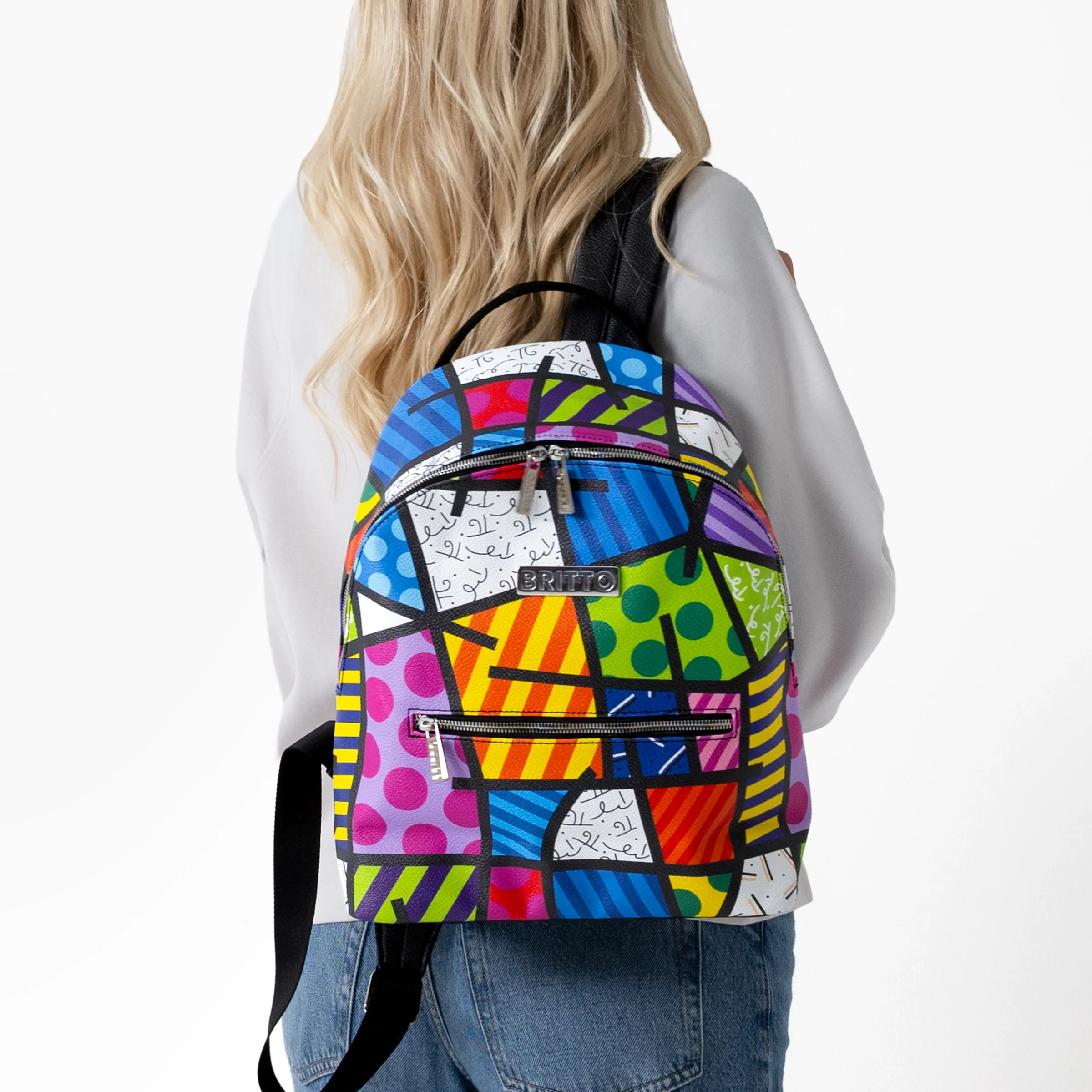 Colorful Landscape Britto Eco Leather Small Backpack - Image 7